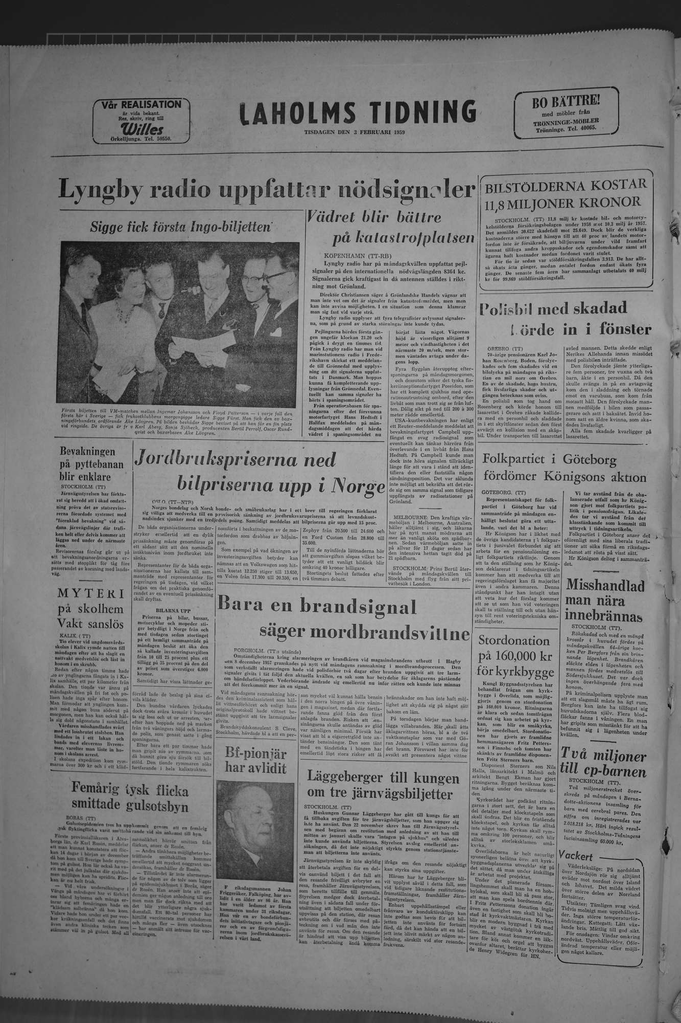 Laholms Tidning Tisdag 3 februari 1959, sida 8