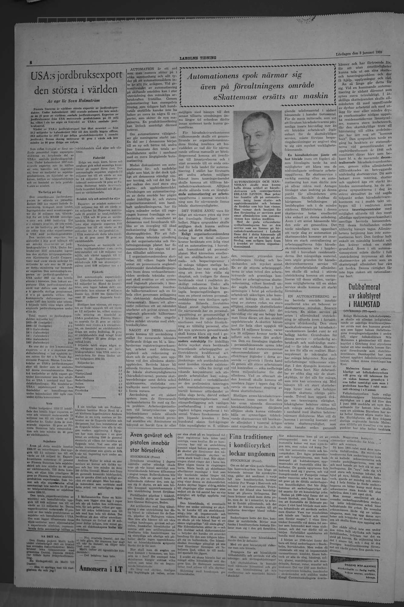 Laholms Tidning Lördag 3 januari 1959, sida 4
