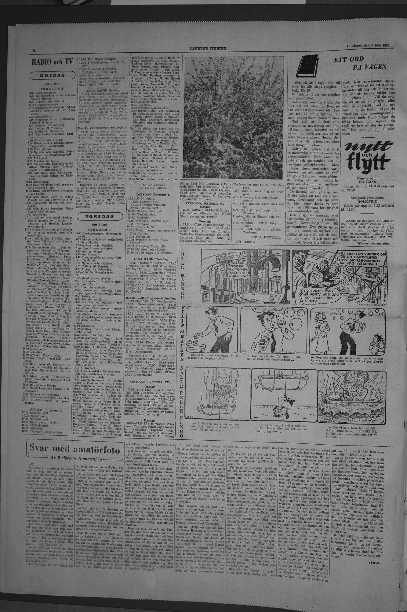 Laholms Tidning Onsdag 3 juni 1959, sida 6