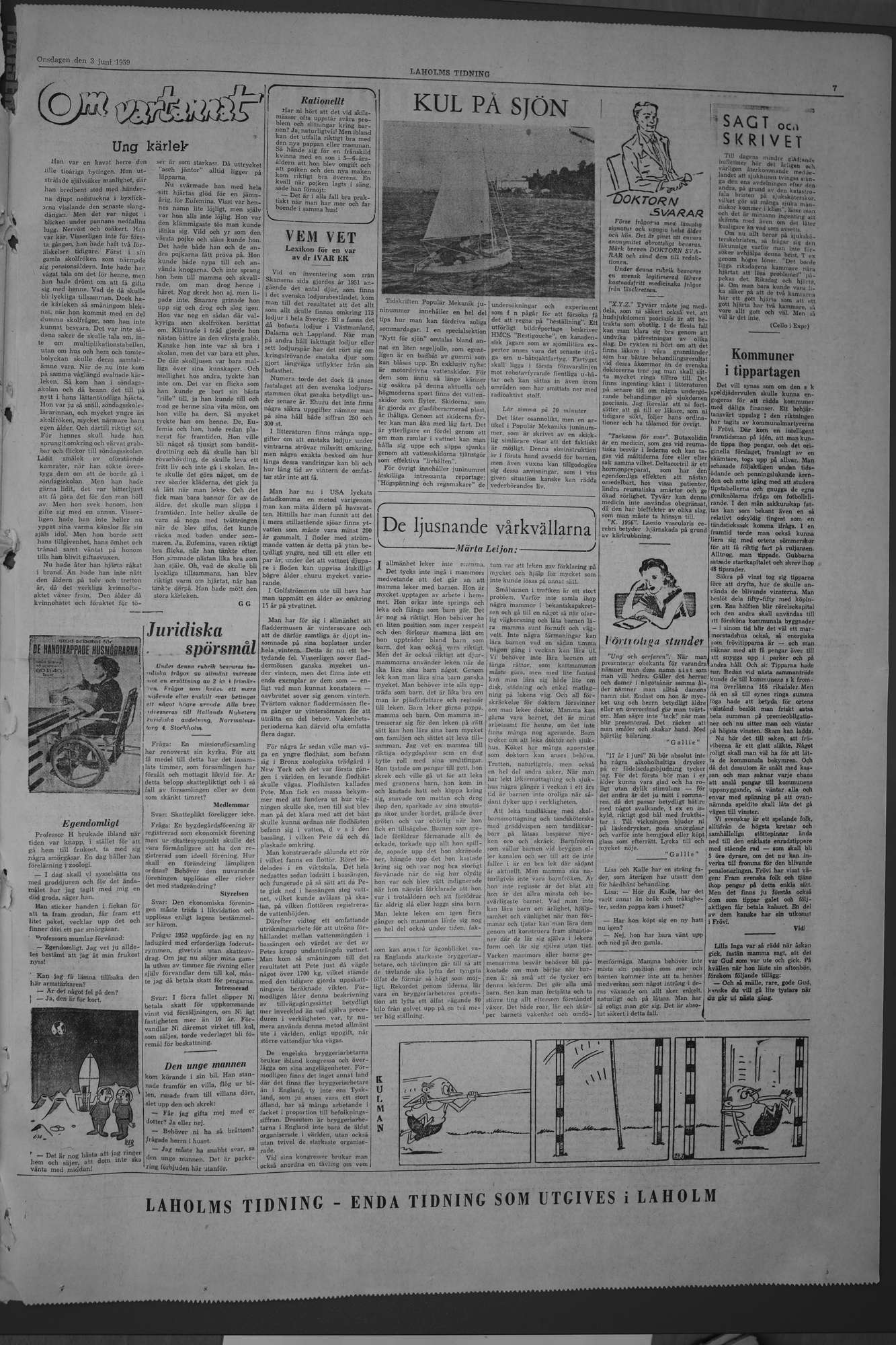 Laholms Tidning Onsdag 3 juni 1959, sida 7