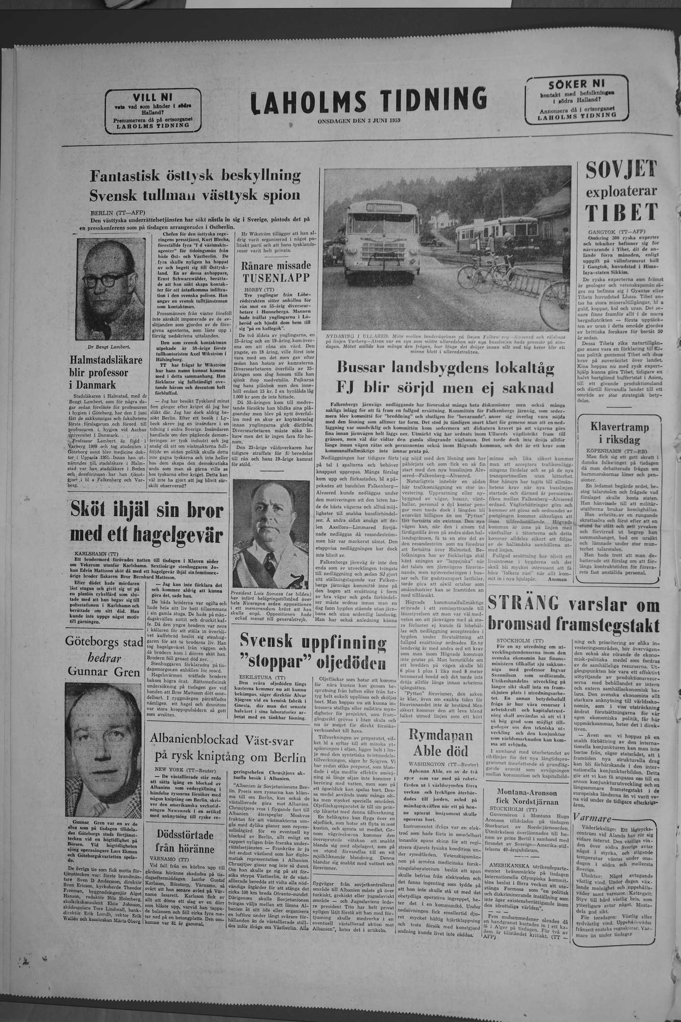 Laholms Tidning Onsdag 3 juni 1959, sida 8