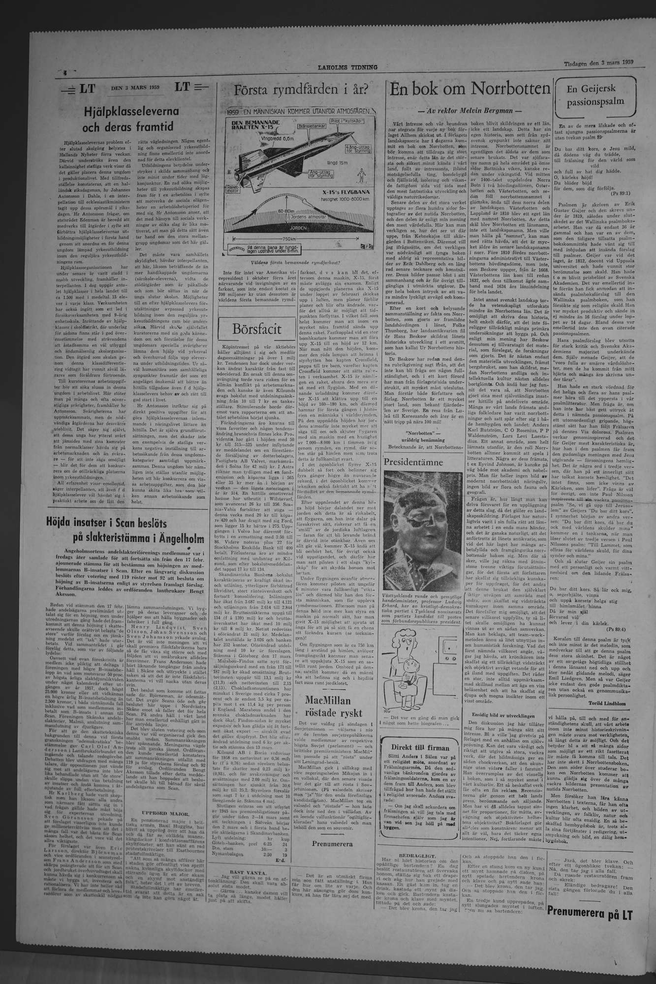 Laholms Tidning Tisdag 3 mars 1959, sida 4
