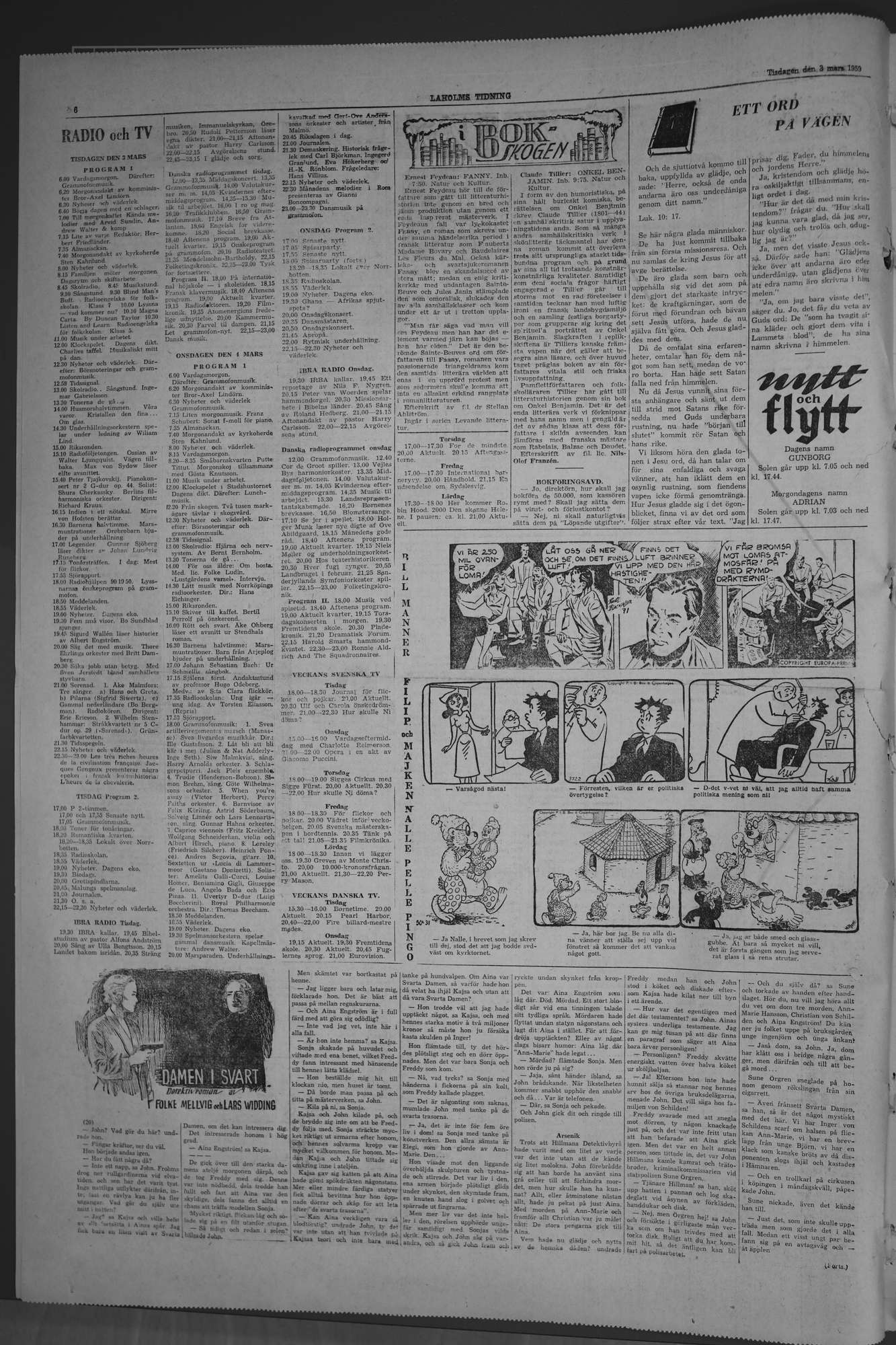 Laholms Tidning Tisdag 3 mars 1959, sida 6