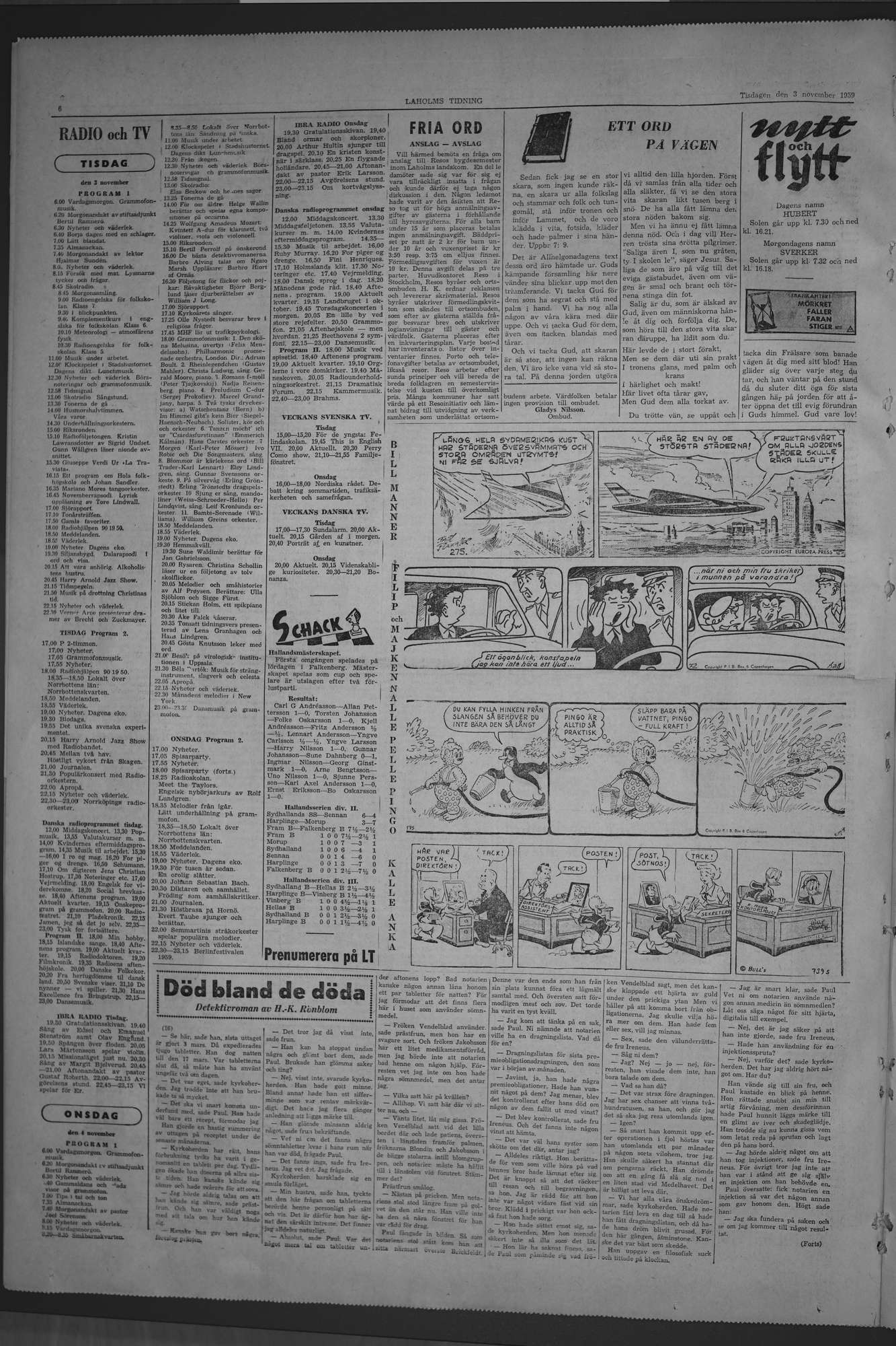Laholms Tidning Tisdag 3 november 1959, sida 6
