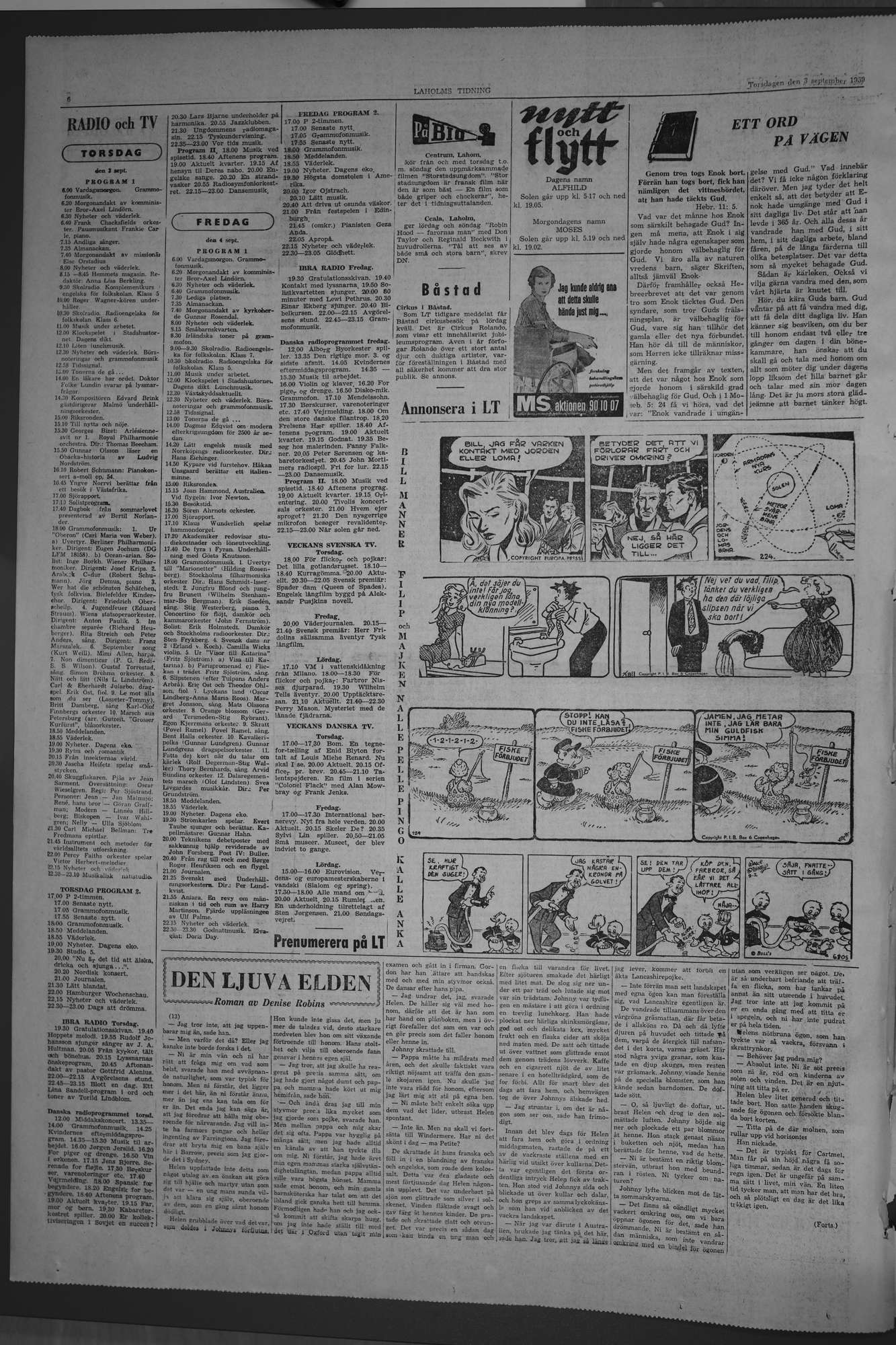 Laholms Tidning Torsdag 3 september 1959, sida 6
