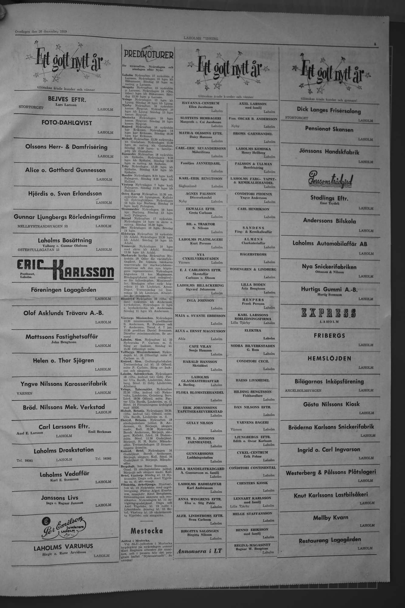 Laholms Tidning Onsdag 30 december 1959, sida 3