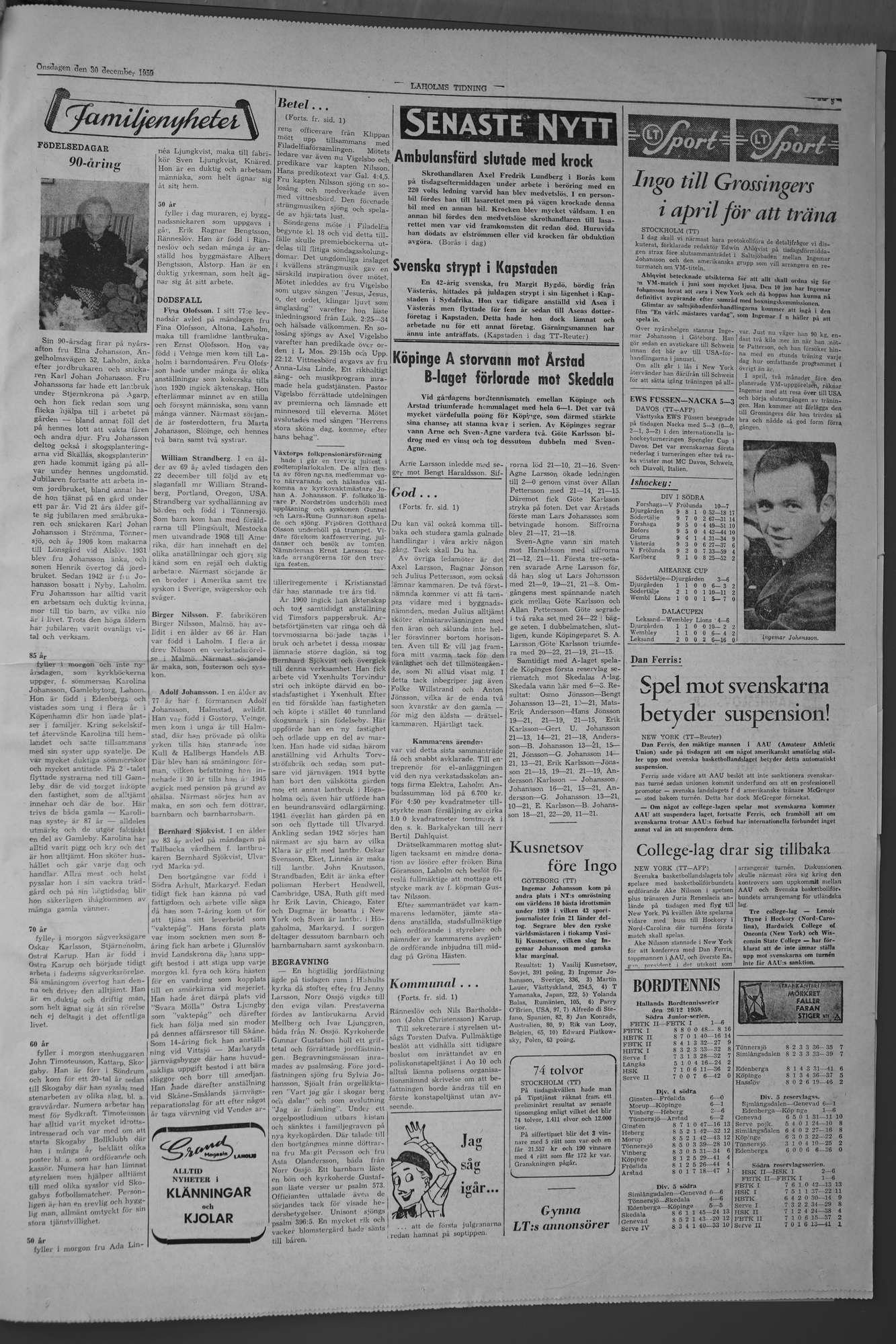 Laholms Tidning Onsdag 30 december 1959, sida 5