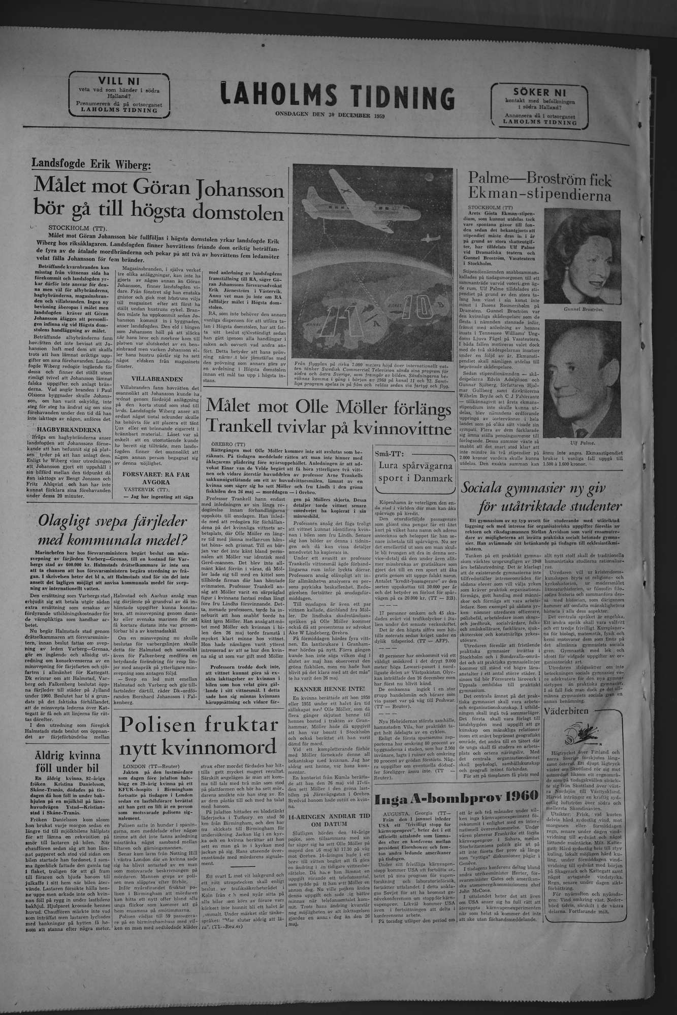 Laholms Tidning Onsdag 30 december 1959, sida 8