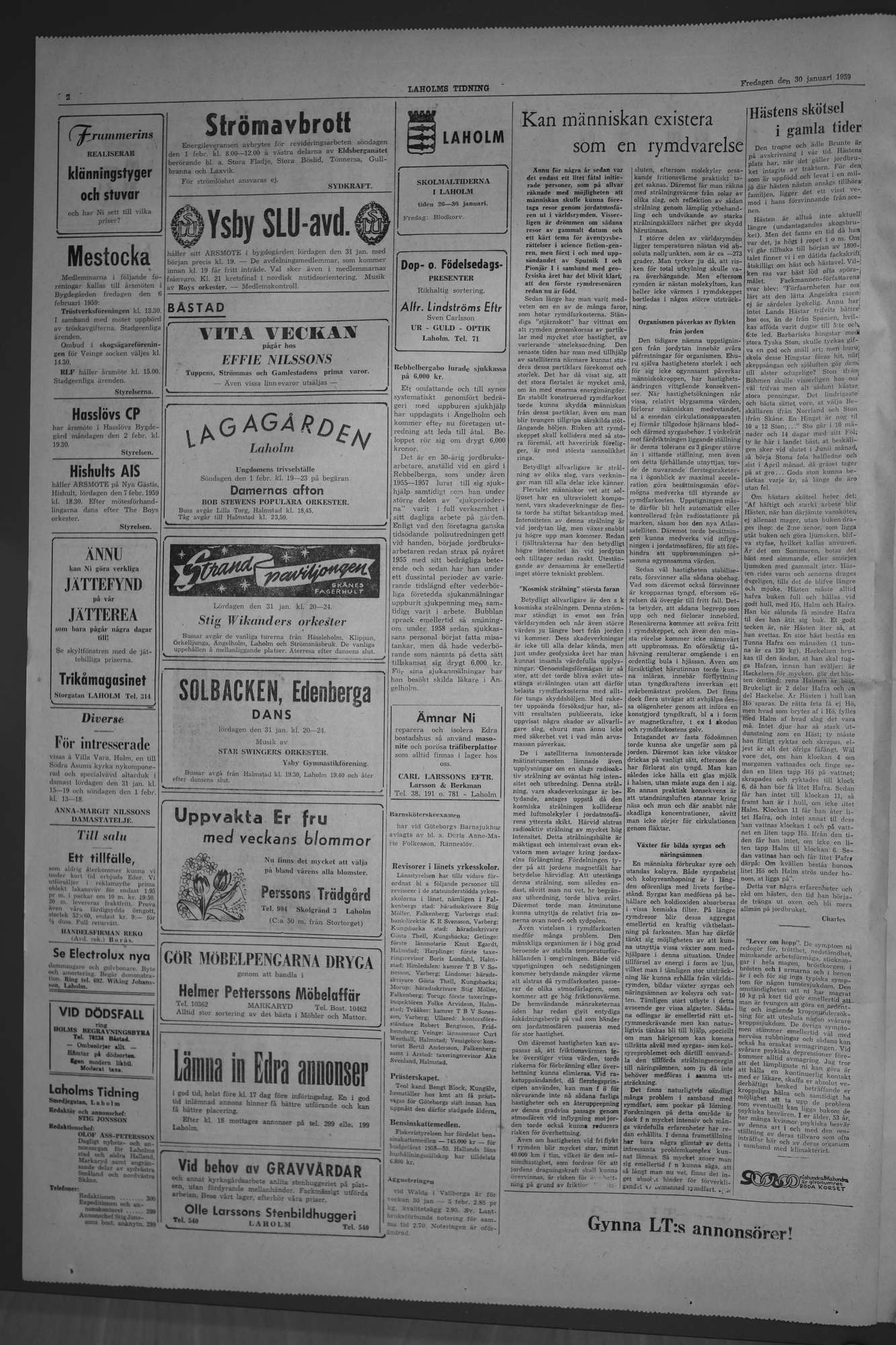Laholms Tidning Fredag 30 januari 1959, sida 2