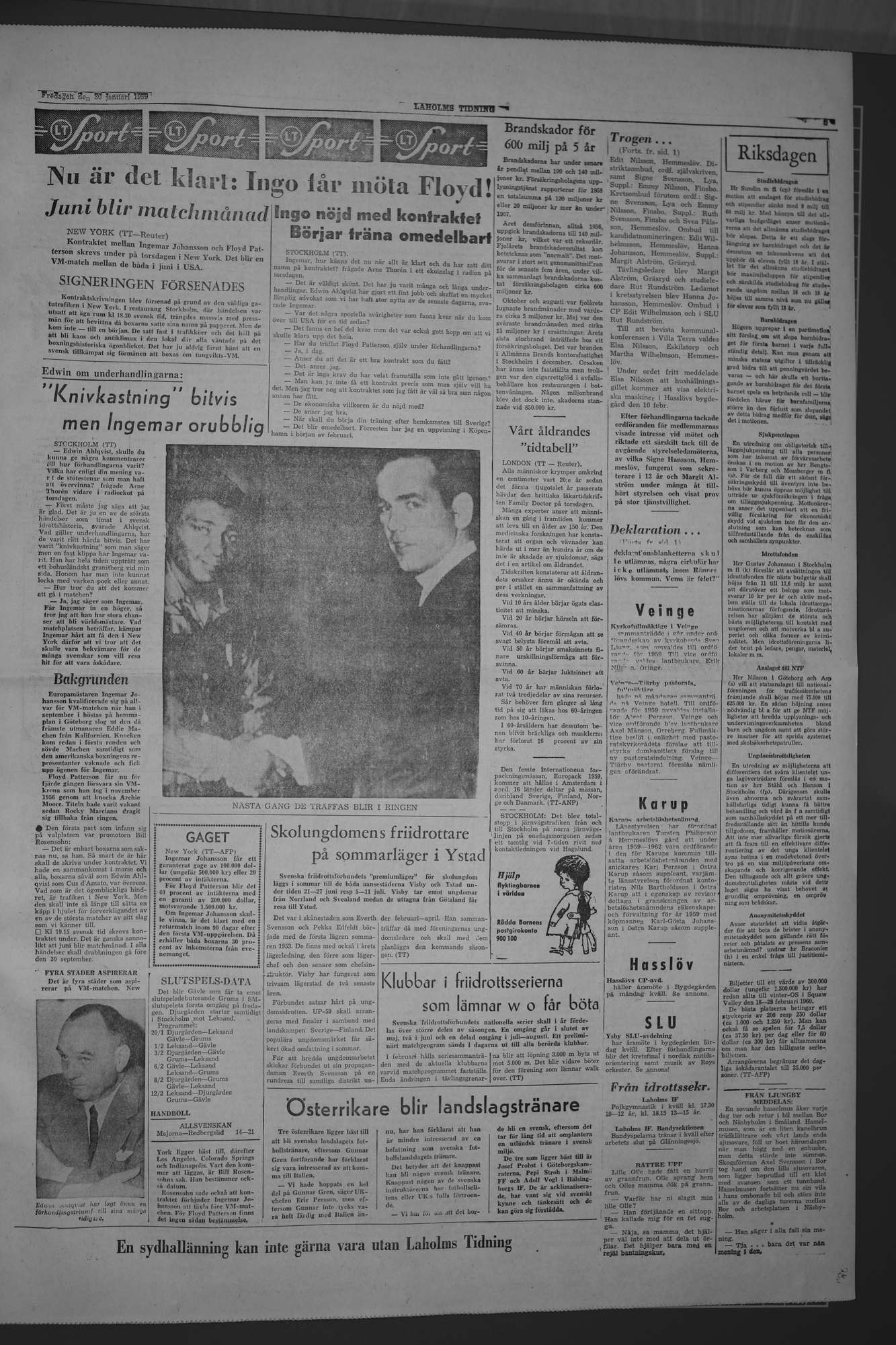Laholms Tidning Fredag 30 januari 1959, sida 5