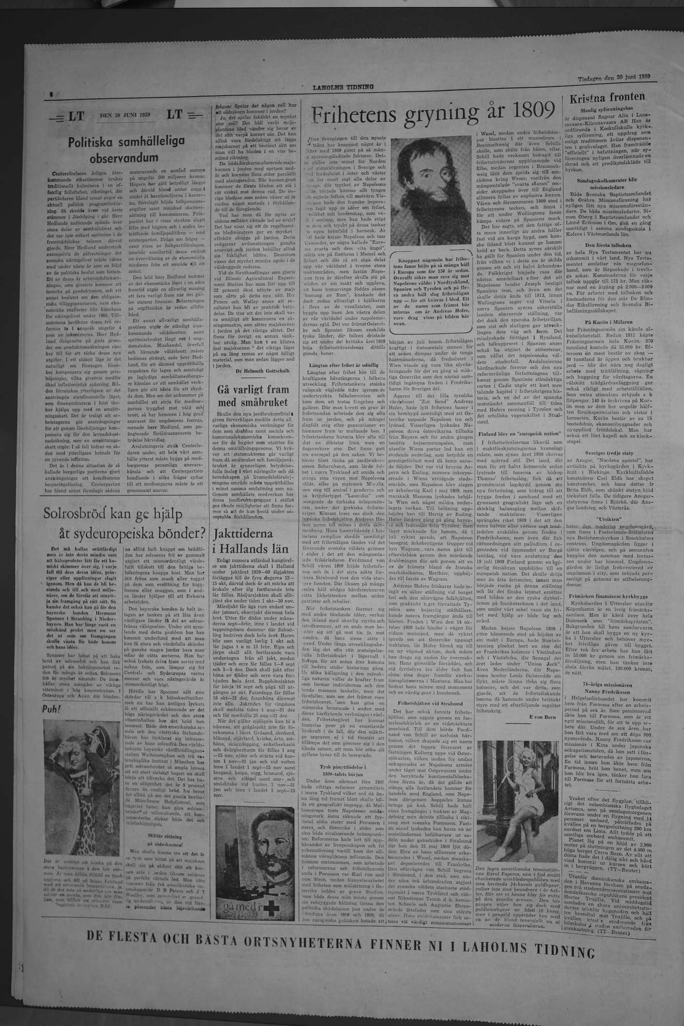 Laholms Tidning Tisdag 30 juni 1959, sida 2