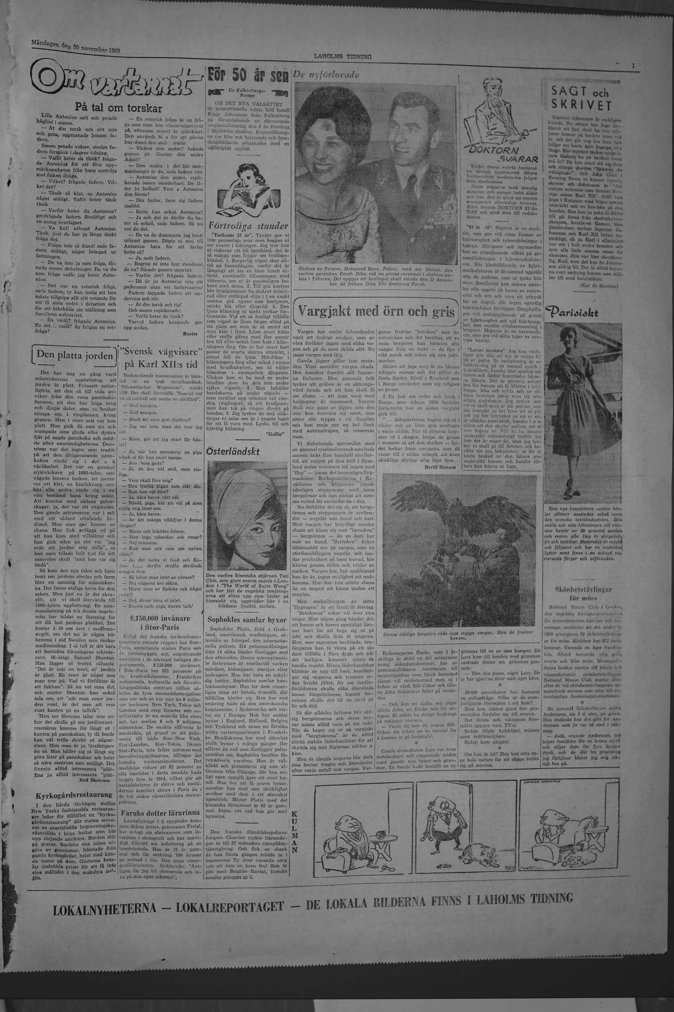 Laholms Tidning Måndag 30 november 1959, sida 7
