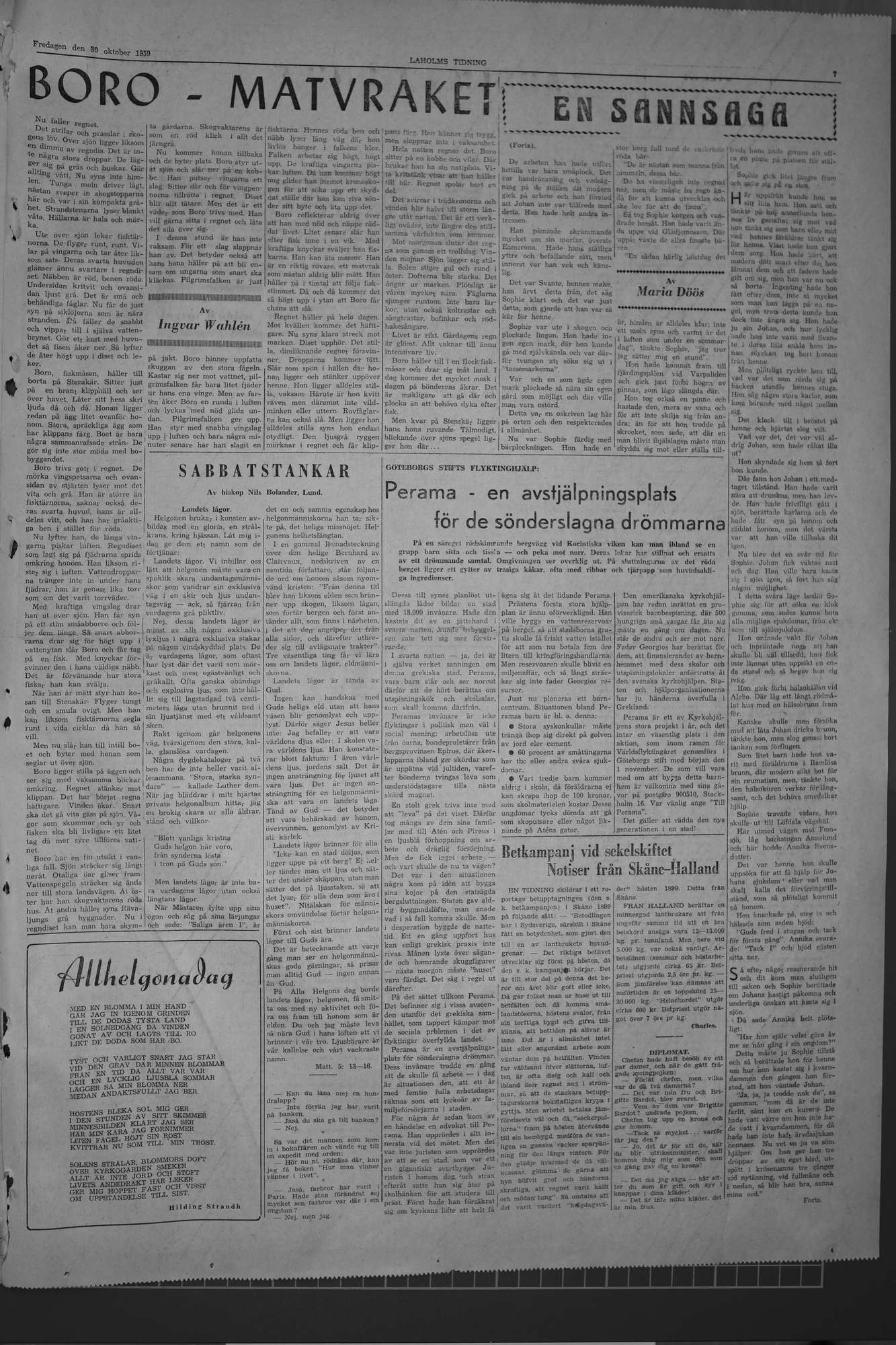 Laholms Tidning Fredag 30 oktober 1959, sida 7