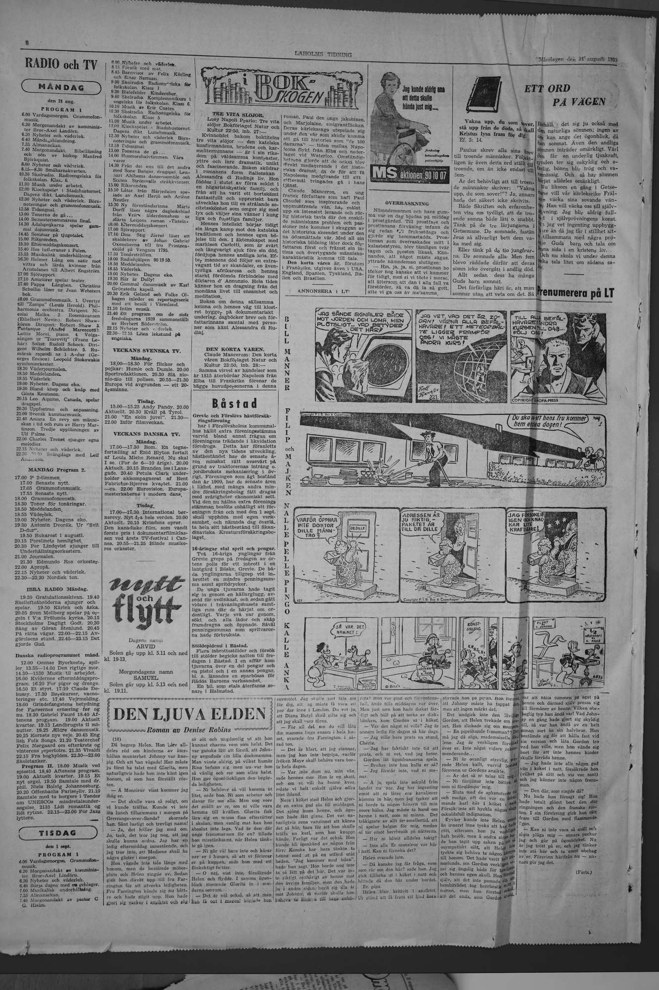 Laholms Tidning Måndag 31 augusti 1959, sida 6