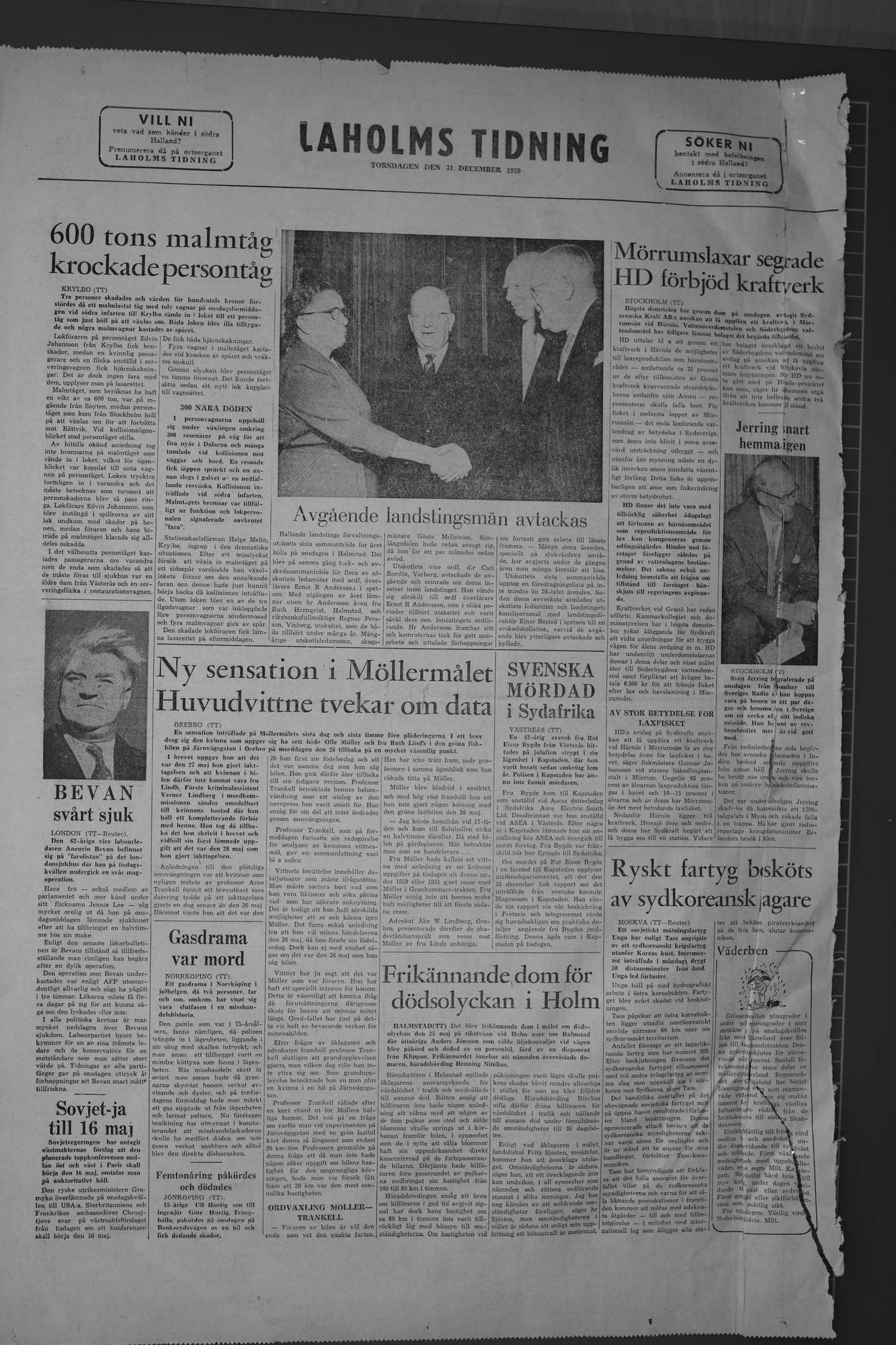 Laholms Tidning Torsdag 31 december 1959, sida 8