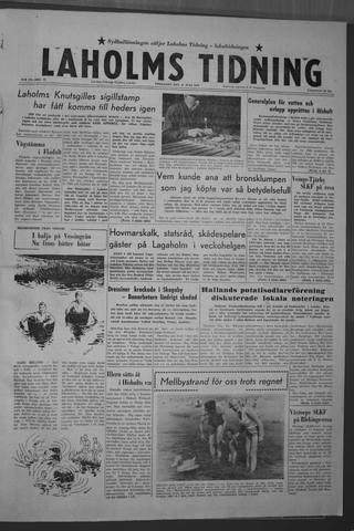 Förstasidan, Fredag 31 juli 1959