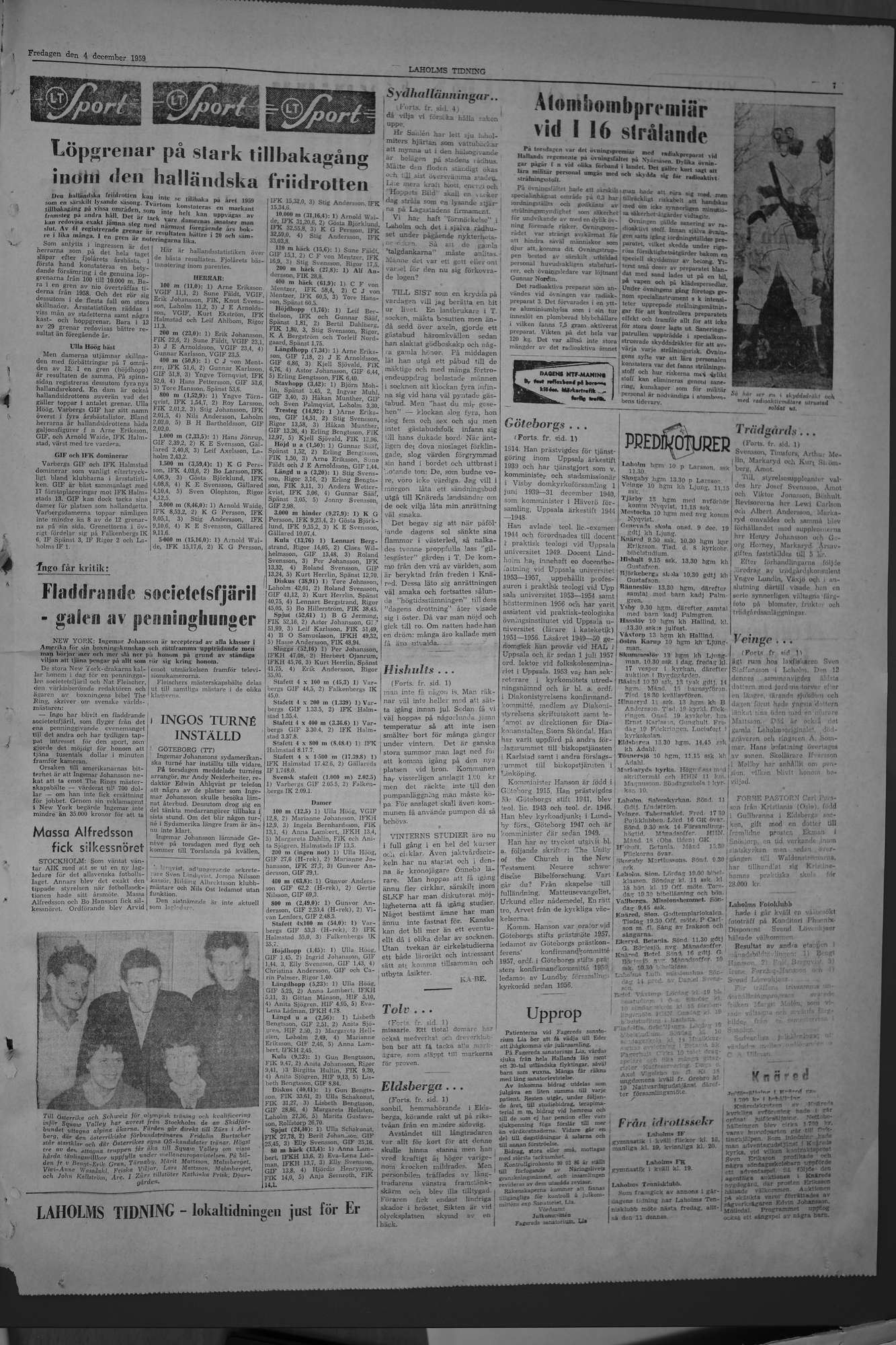 Laholms Tidning Fredag 4 december 1959, sida 7
