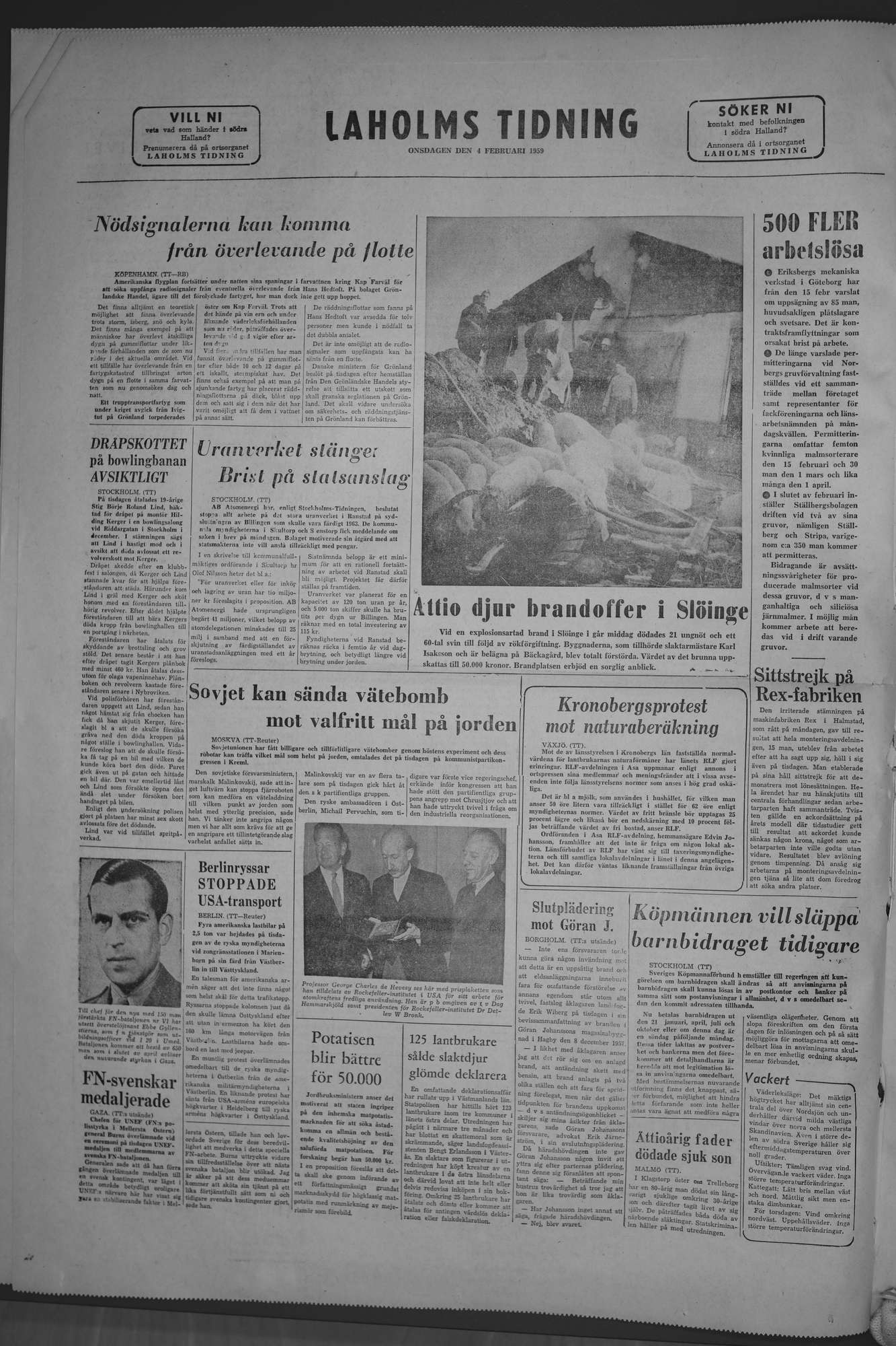 Laholms Tidning Onsdag 4 februari 1959, sida 8