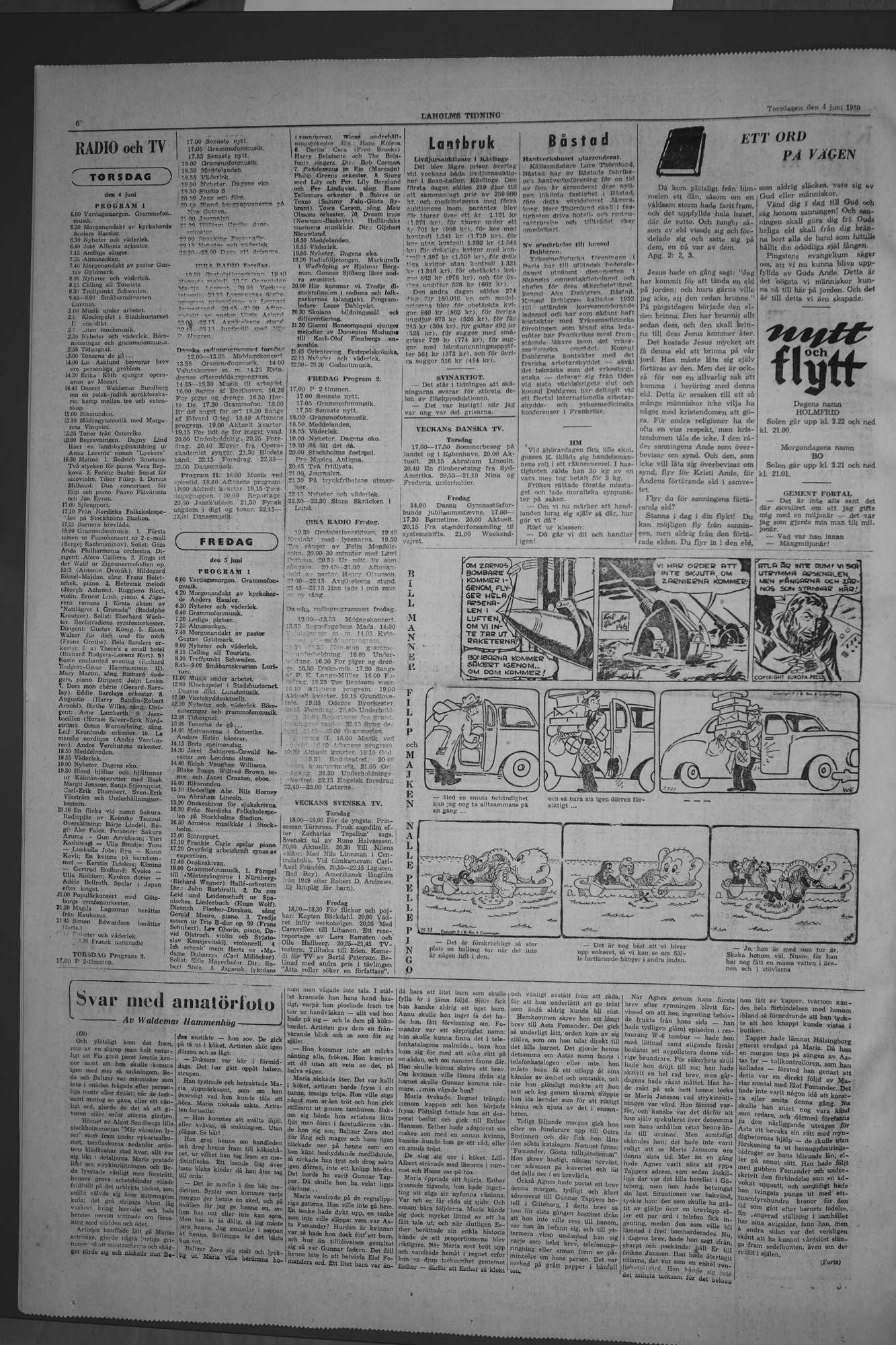 Laholms Tidning Torsdag 4 juni 1959, sida 6