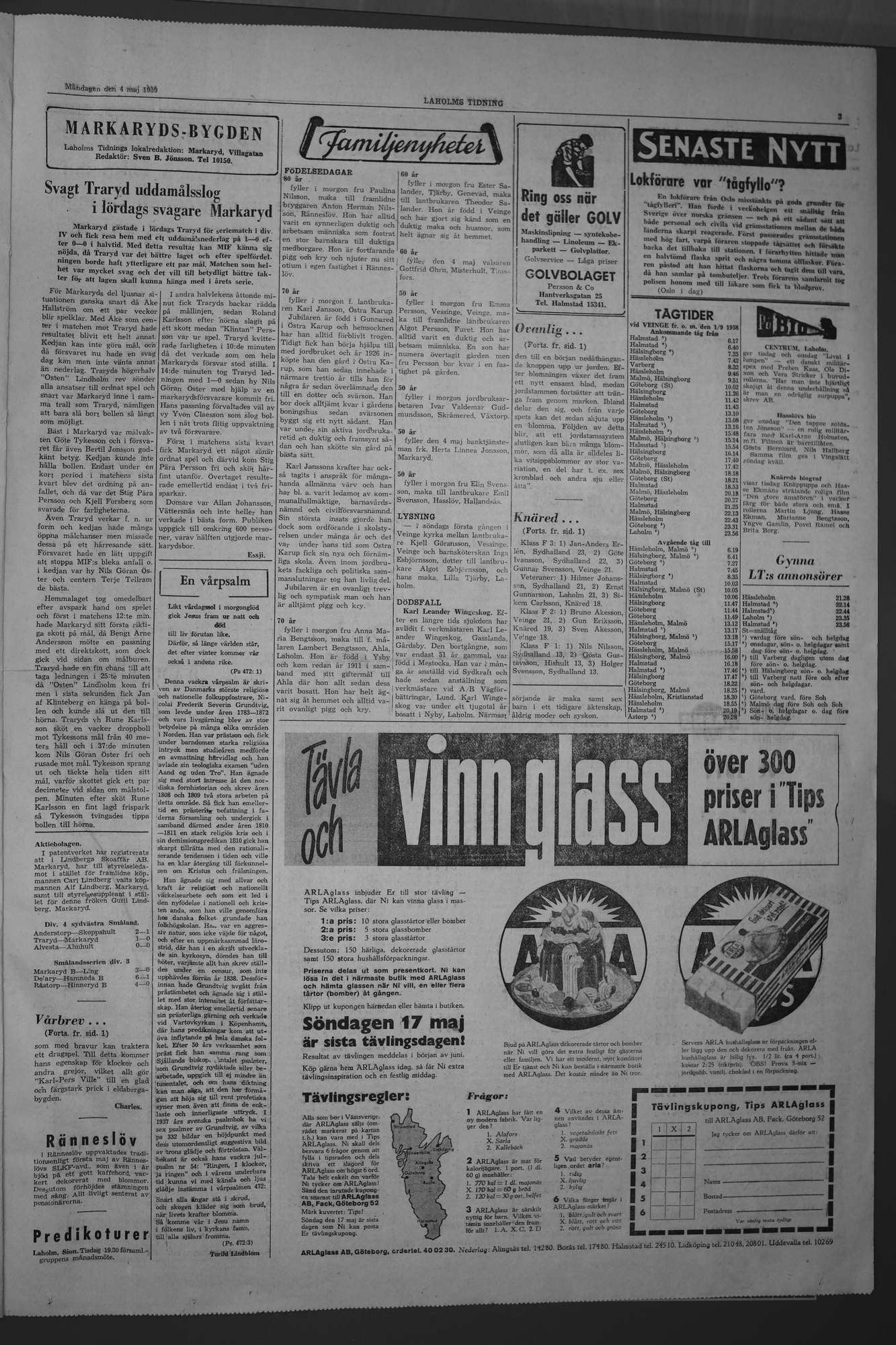 Laholms Tidning Måndag 4 maj 1959, sida 3