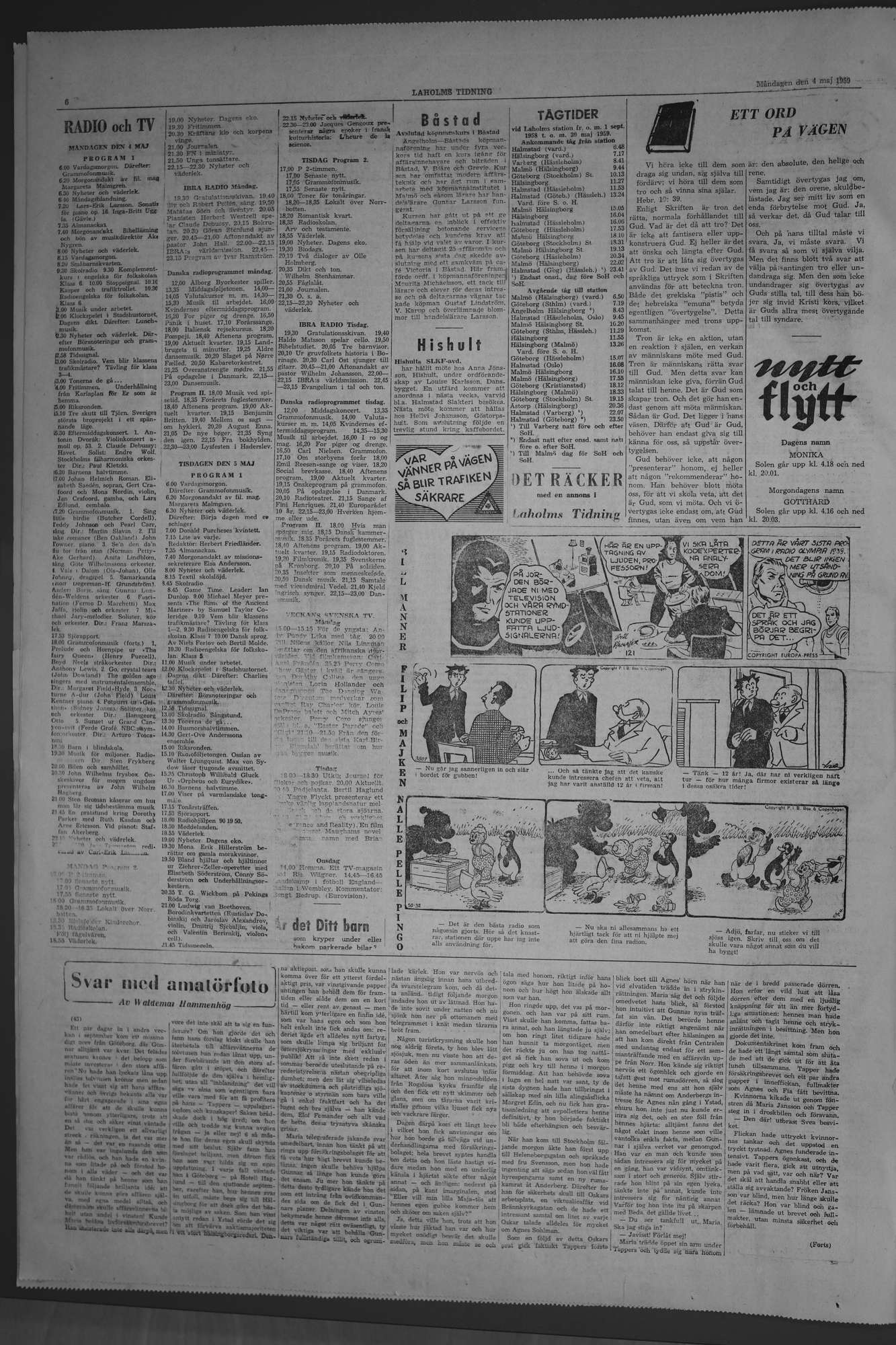 Laholms Tidning Måndag 4 maj 1959, sida 6