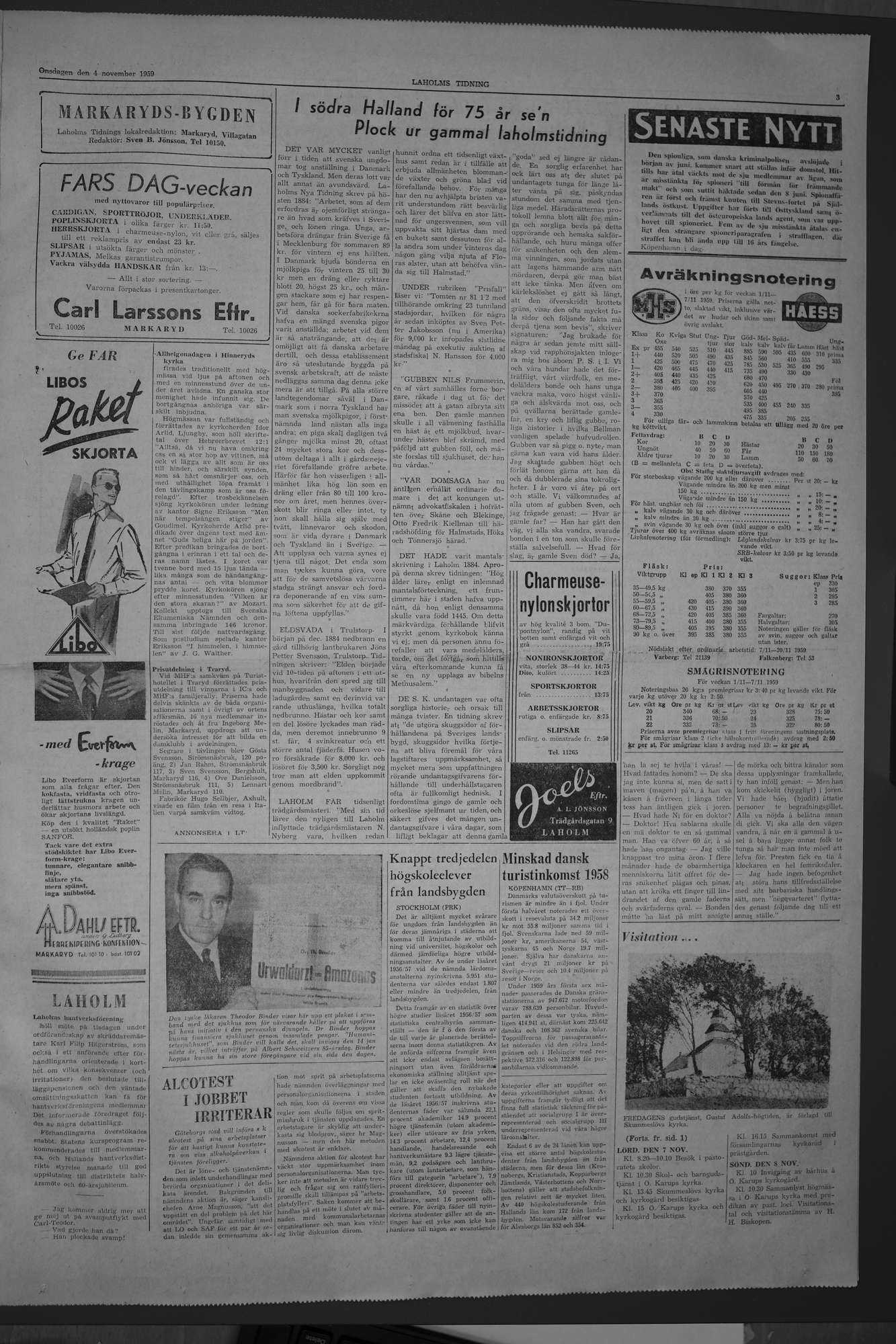 Laholms Tidning Onsdag 4 november 1959, sida 5