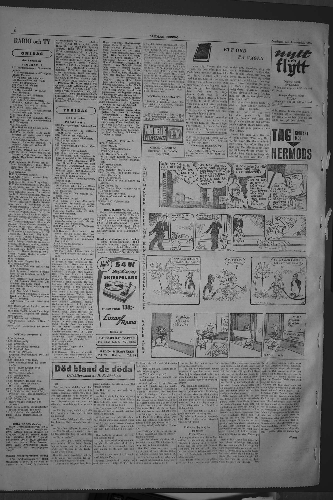 Laholms Tidning Onsdag 4 november 1959, sida 8