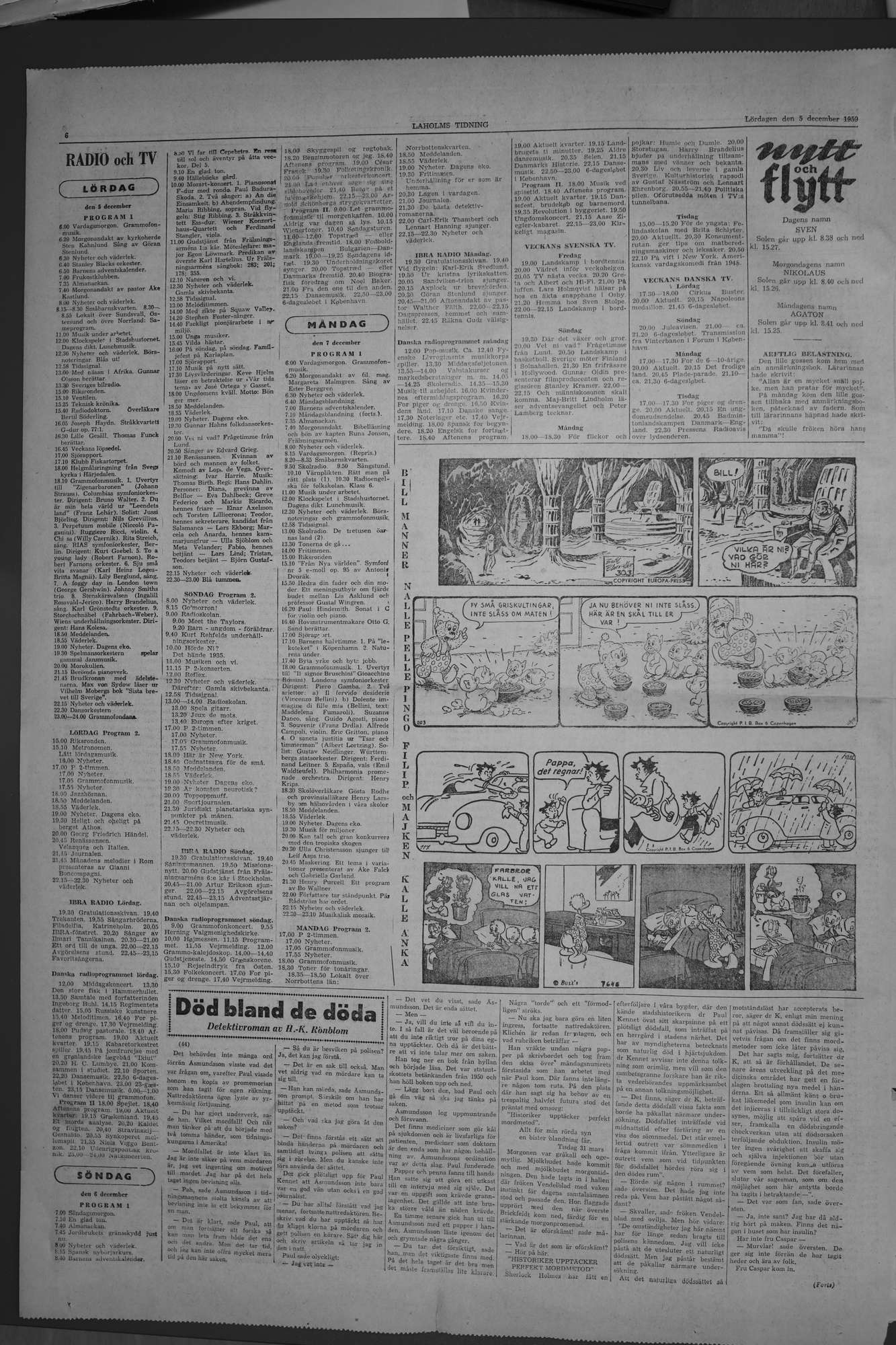 Laholms Tidning Lördag 5 december 1959, sida 6