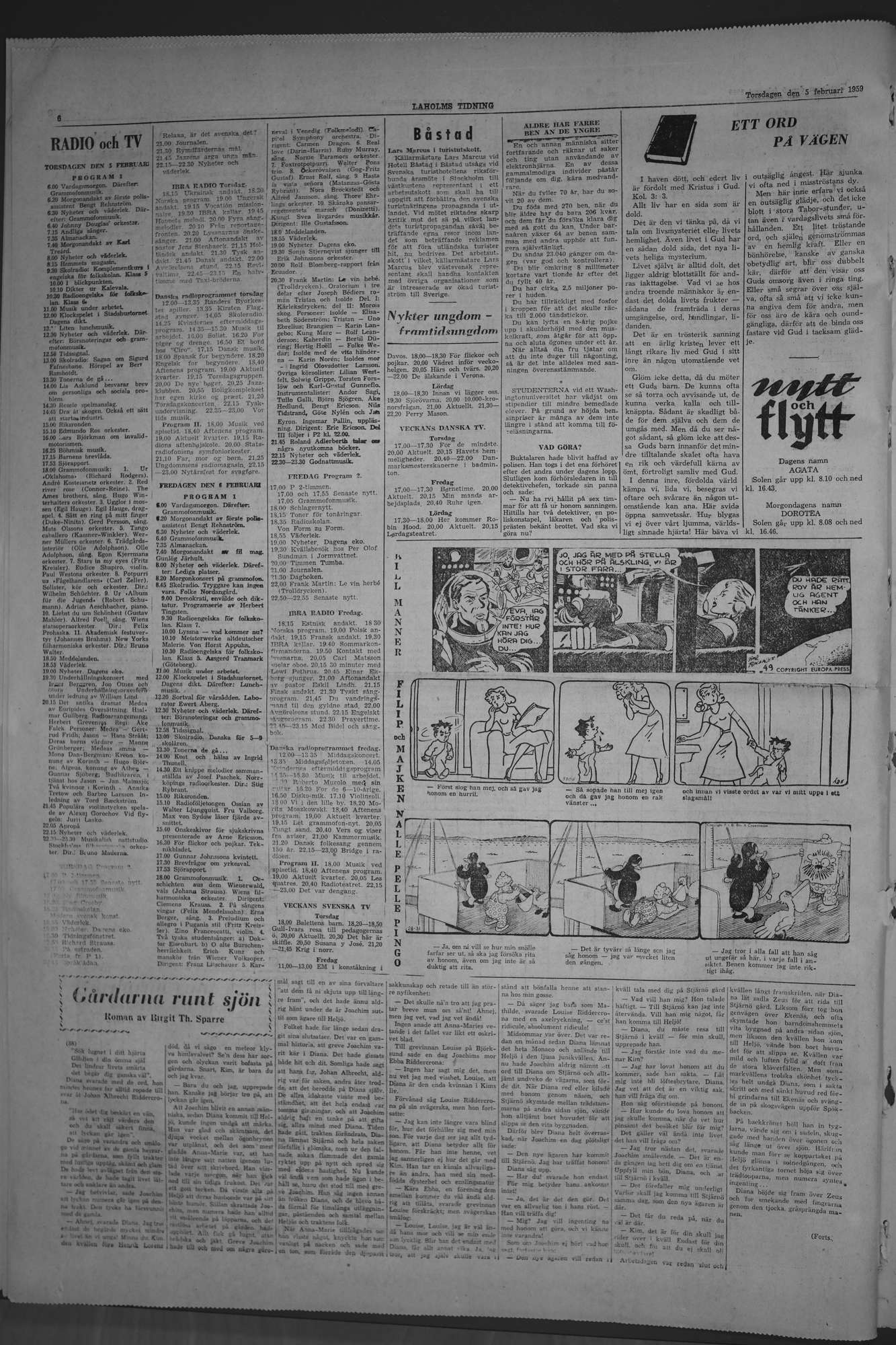 Laholms Tidning Torsdag 5 februari 1959, sida 6