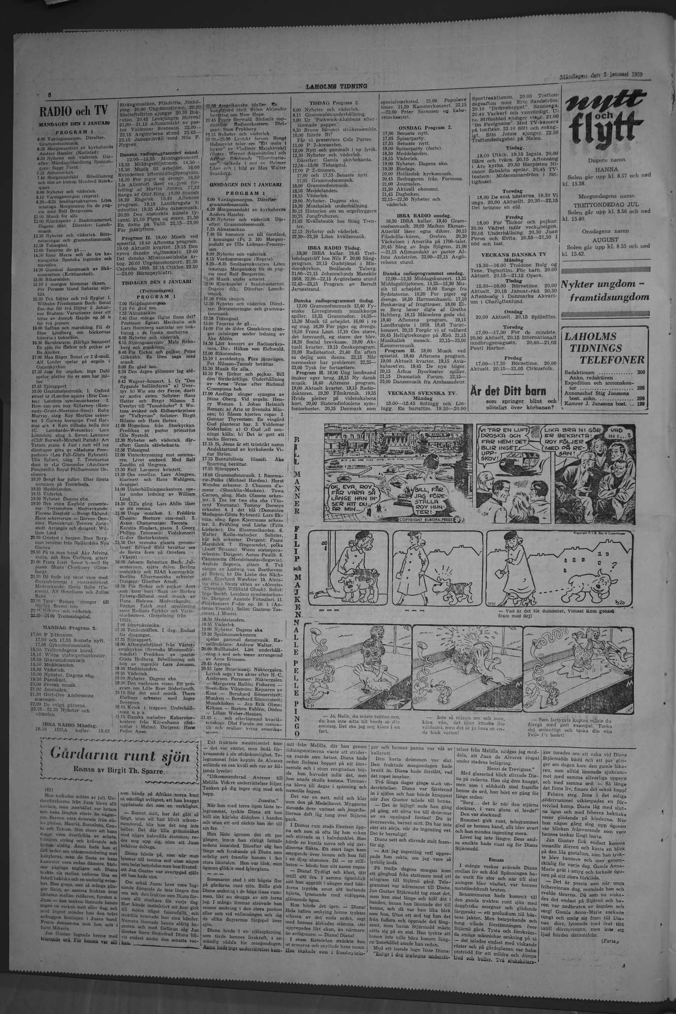 Laholms Tidning Måndag 5 januari 1959, sida 6