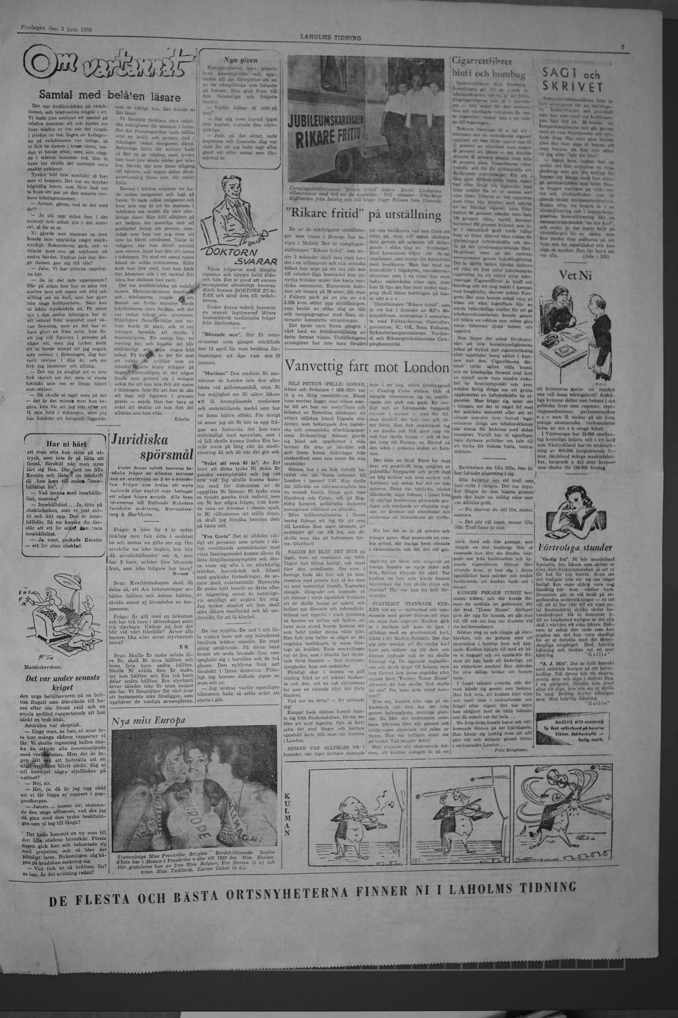 Laholms Tidning Fredag 5 juni 1959, sida 7