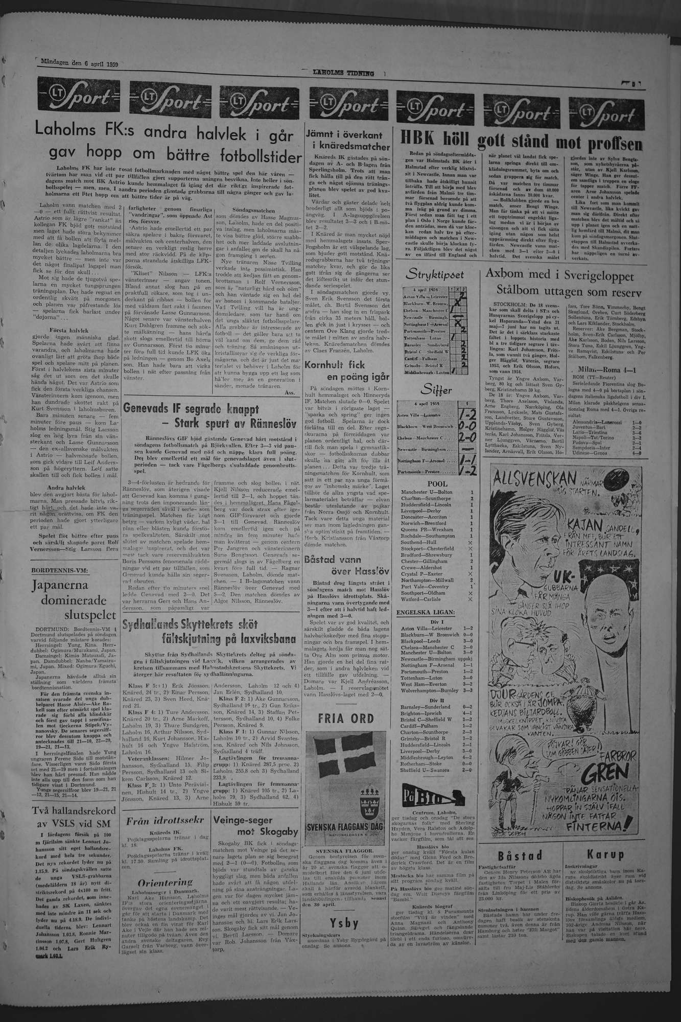 Laholms Tidning Måndag 6 april 1959, sida 5