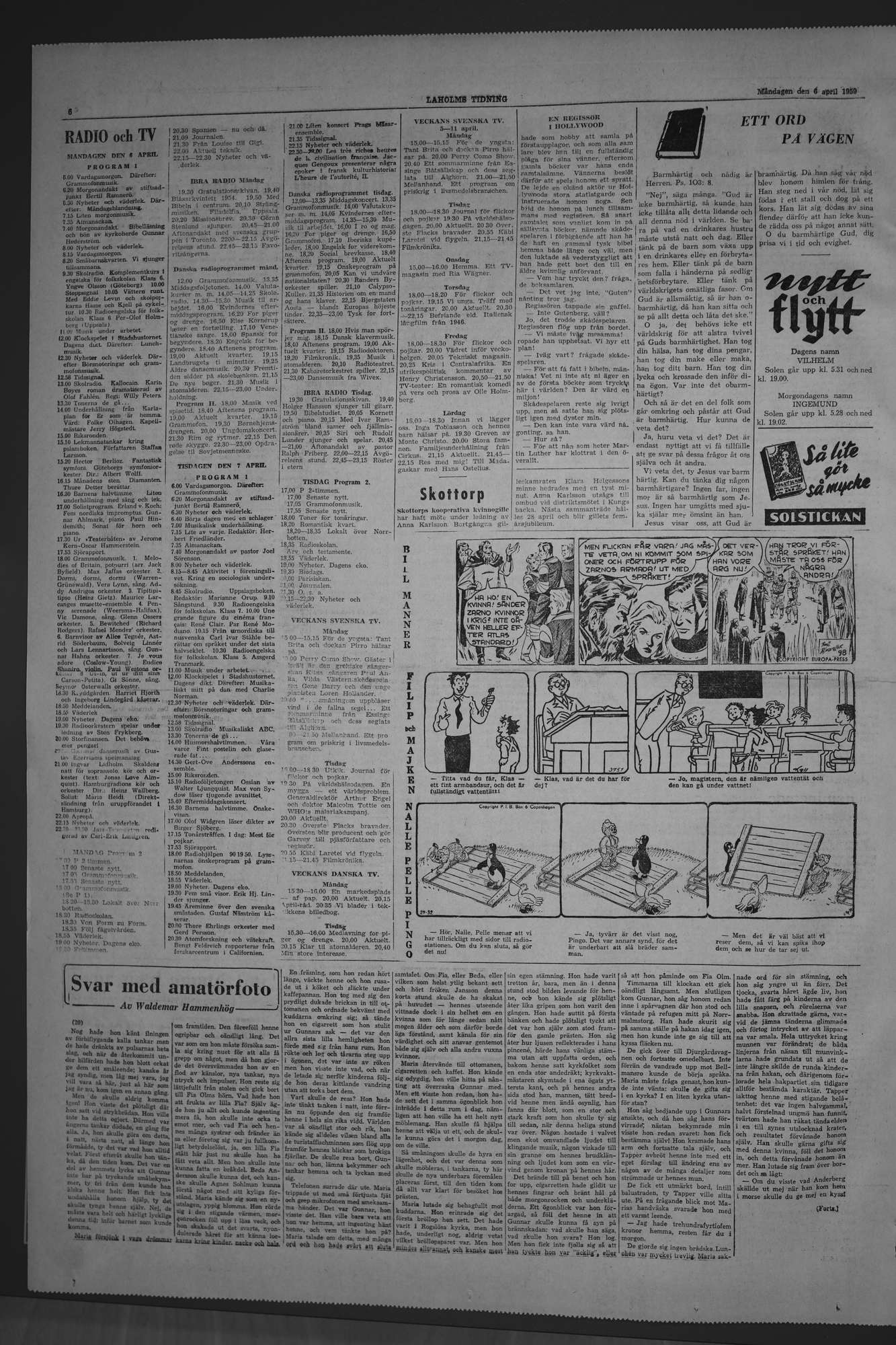 Laholms Tidning Måndag 6 april 1959, sida 6
