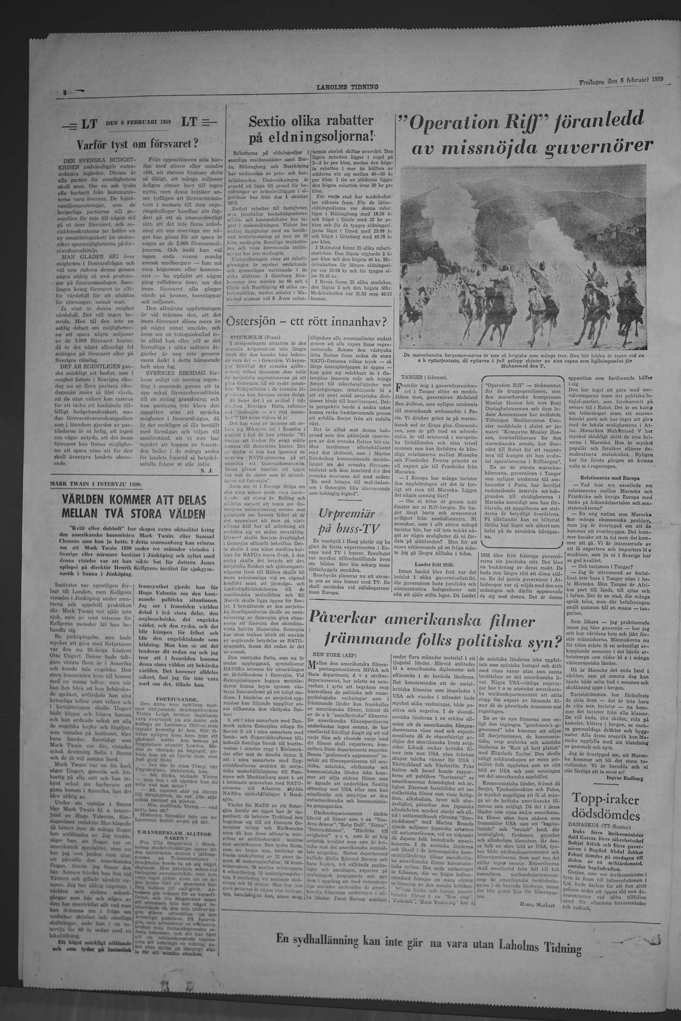 Laholms Tidning Fredag 6 februari 1959, sida 4