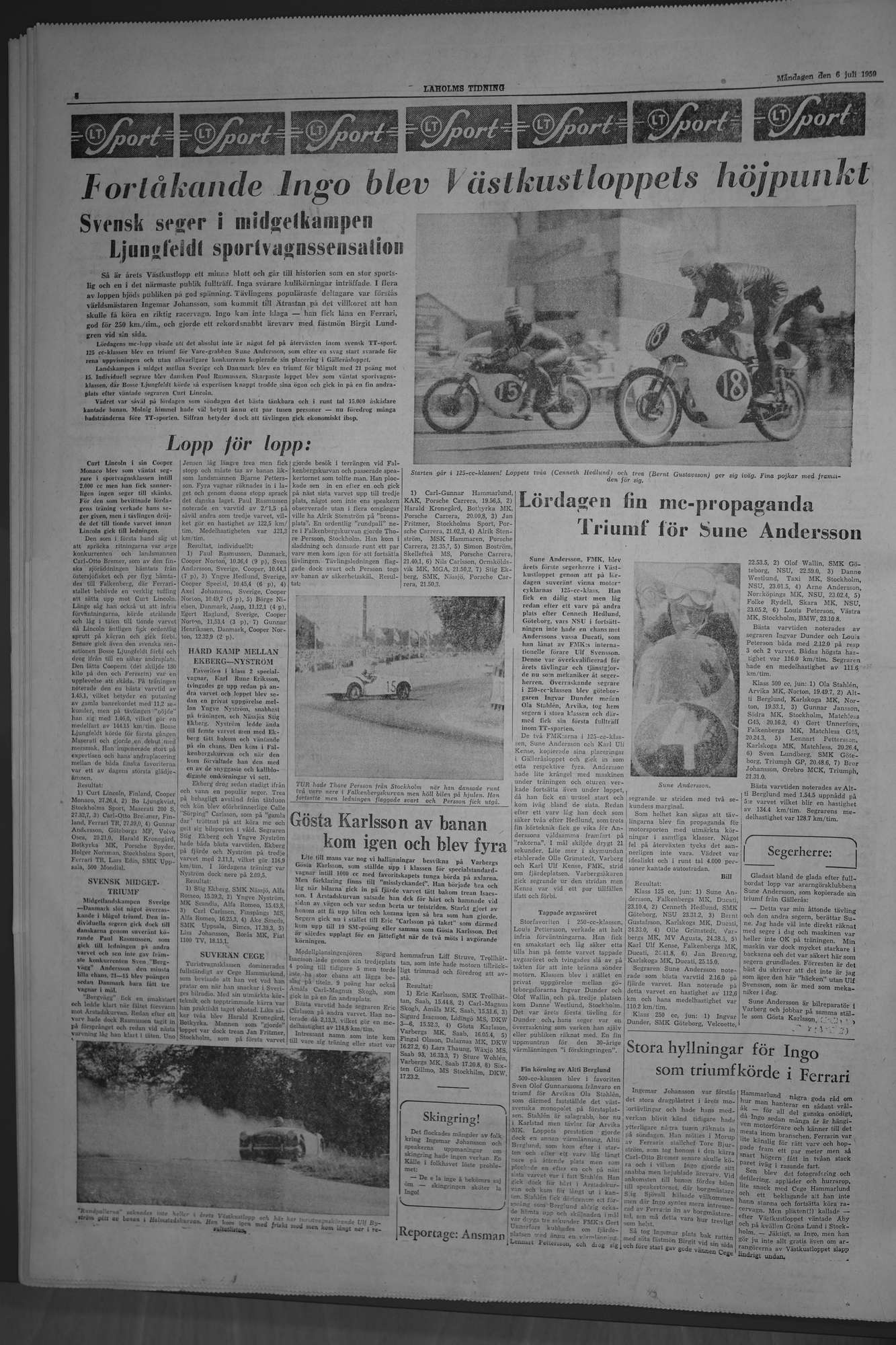 Laholms Tidning Måndag 6 juli 1959, sida 4