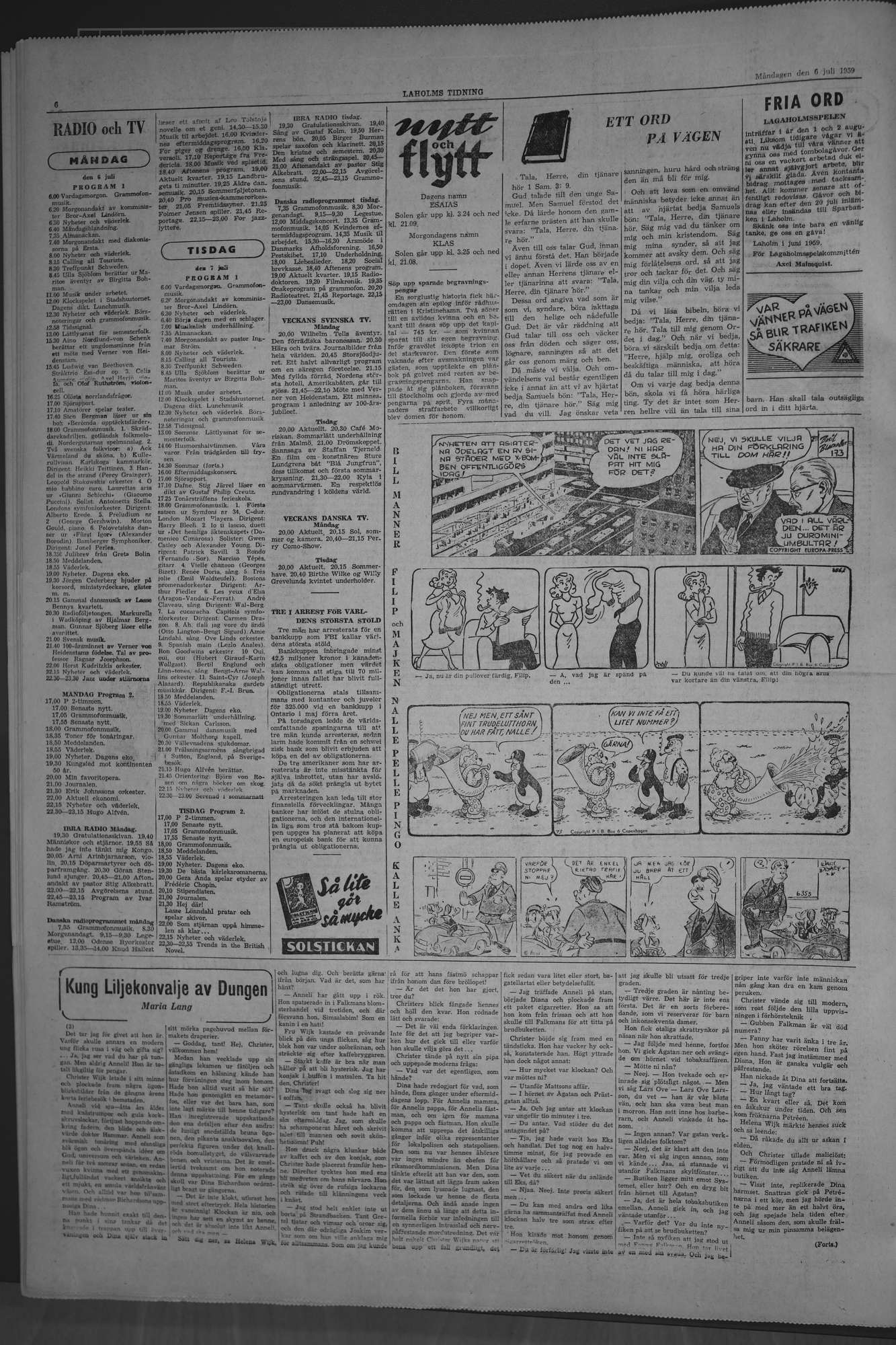 Laholms Tidning Måndag 6 juli 1959, sida 6