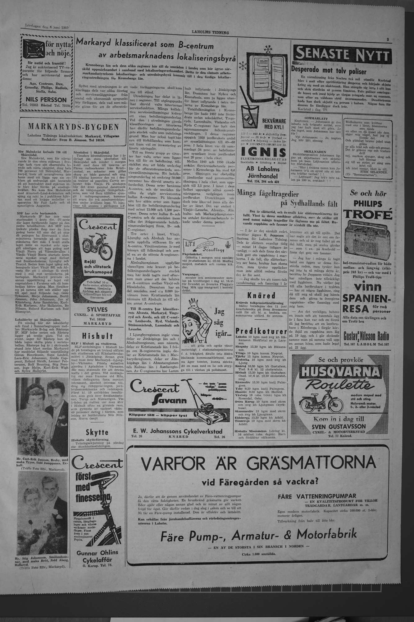 Laholms Tidning Lördag 6 juni 1959, sida 3