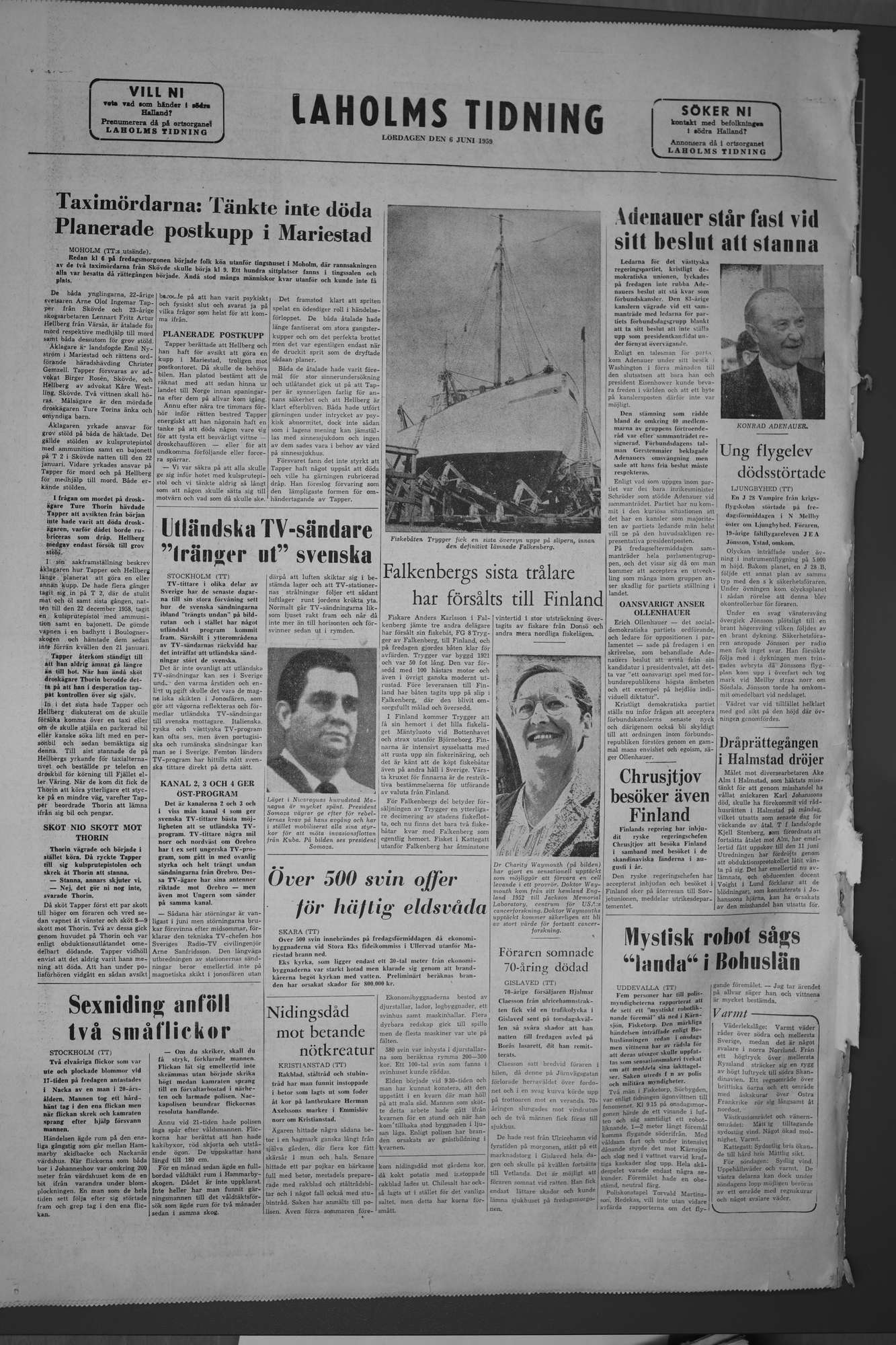 Laholms Tidning Lördag 6 juni 1959, sida 8