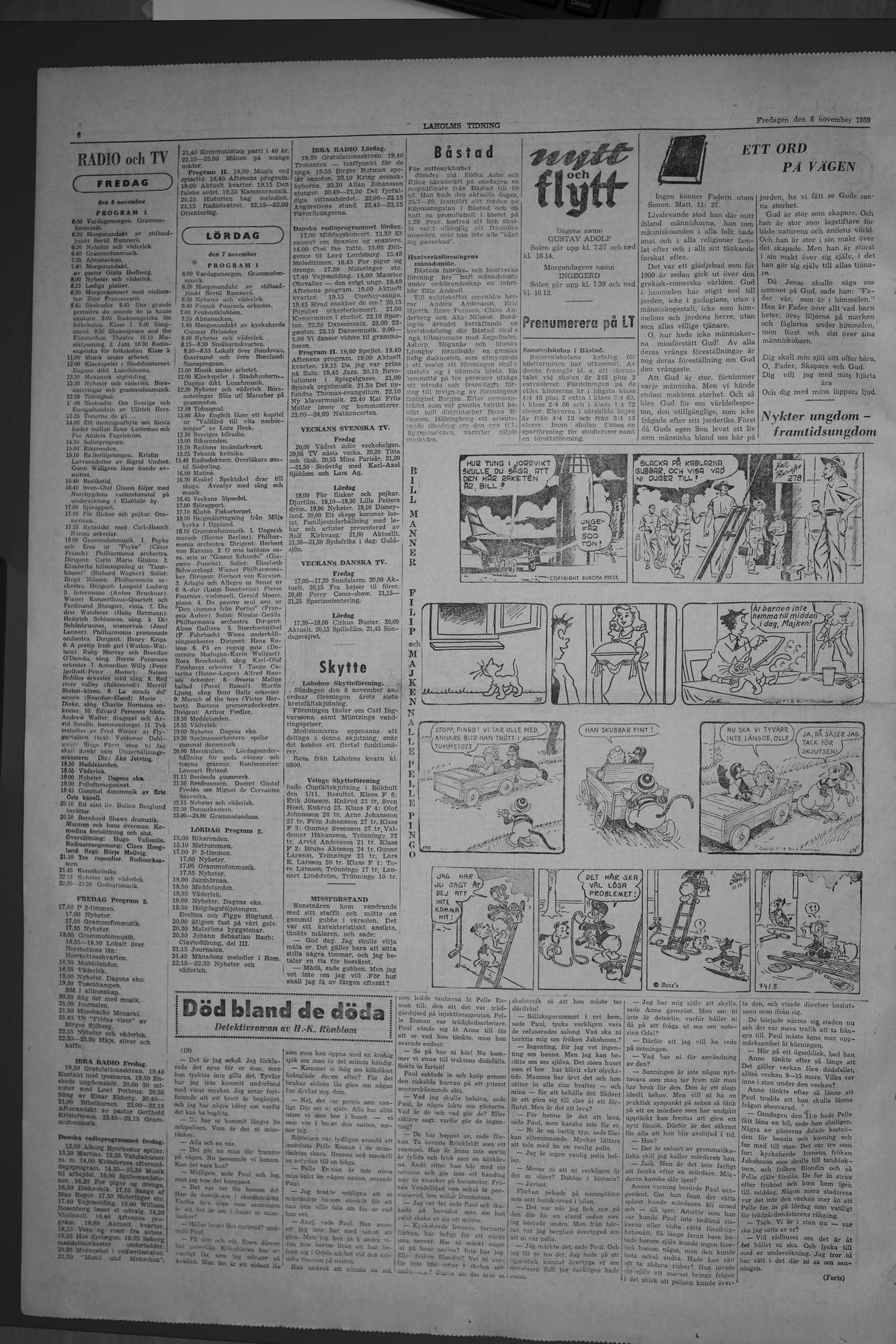Laholms Tidning Fredag 6 november 1959, sida 6