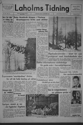 Förstasidan, Onsdag 22 december 1965