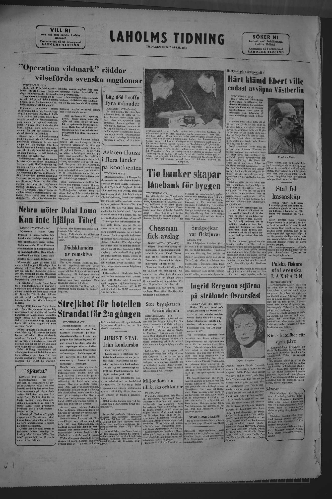 Laholms Tidning Tisdag 7 april 1959, sida 8