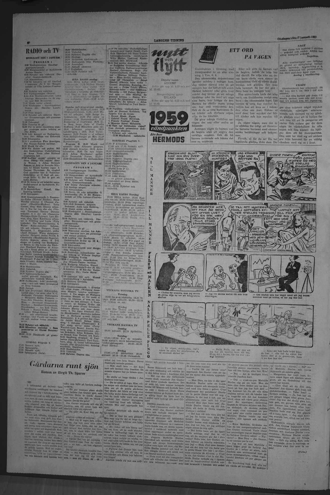Laholms Tidning Onsdag 7 januari 1959, sida 6