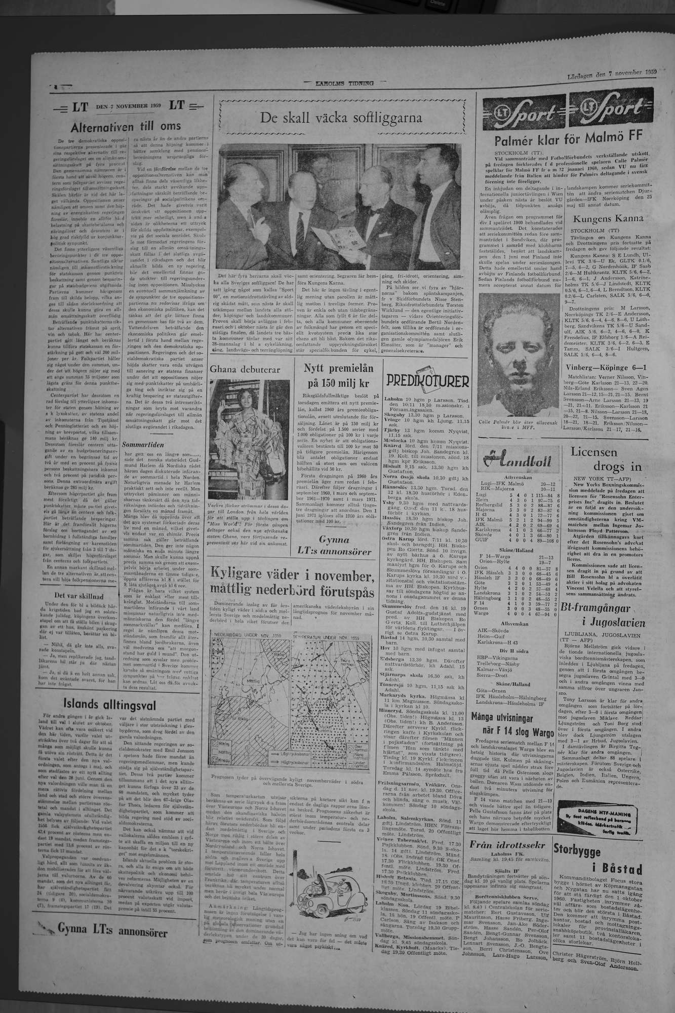 Laholms Tidning Lördag 7 november 1959, sida 4