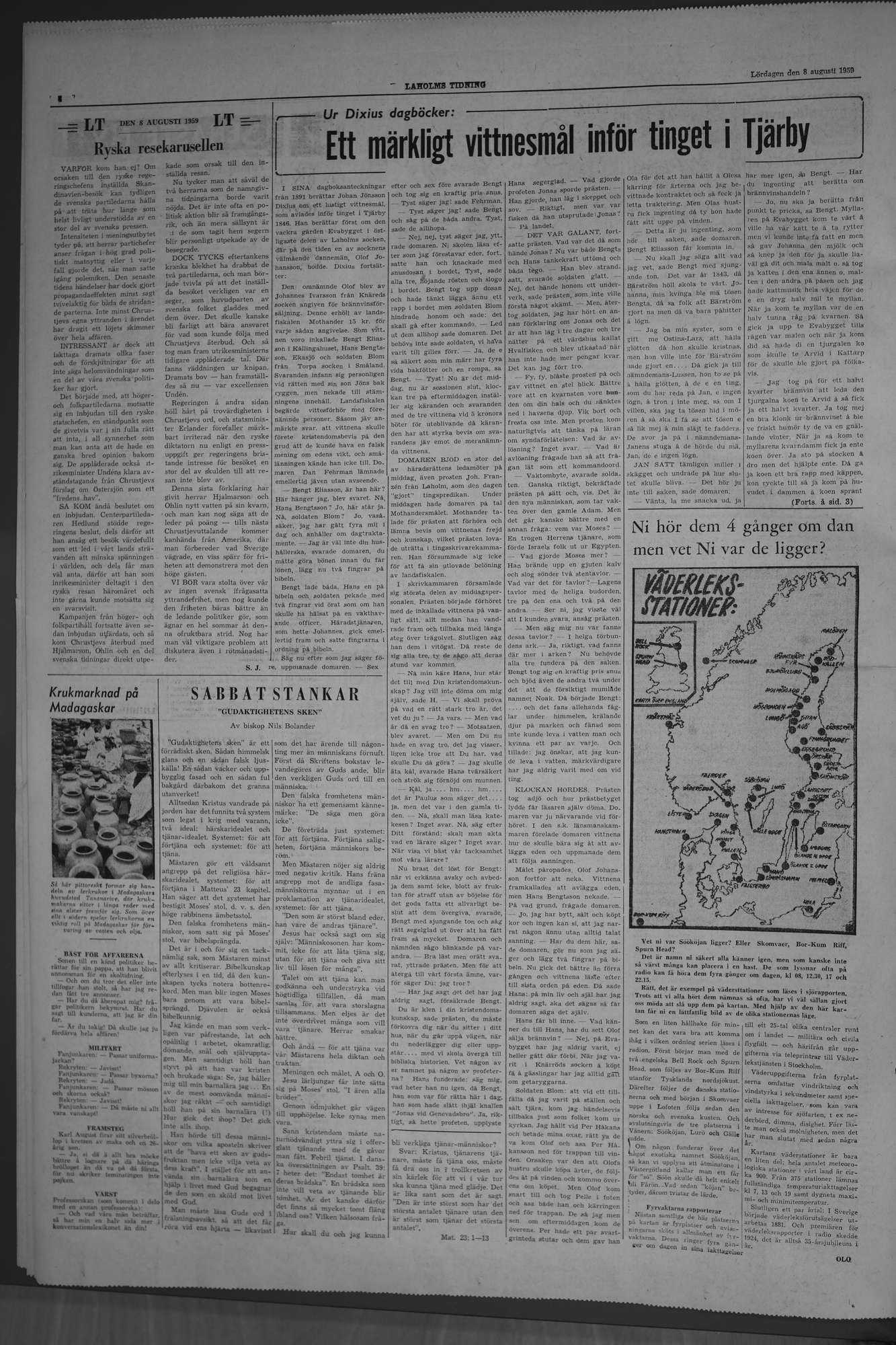 Laholms Tidning Lördag 8 augusti 1959, sida 4
