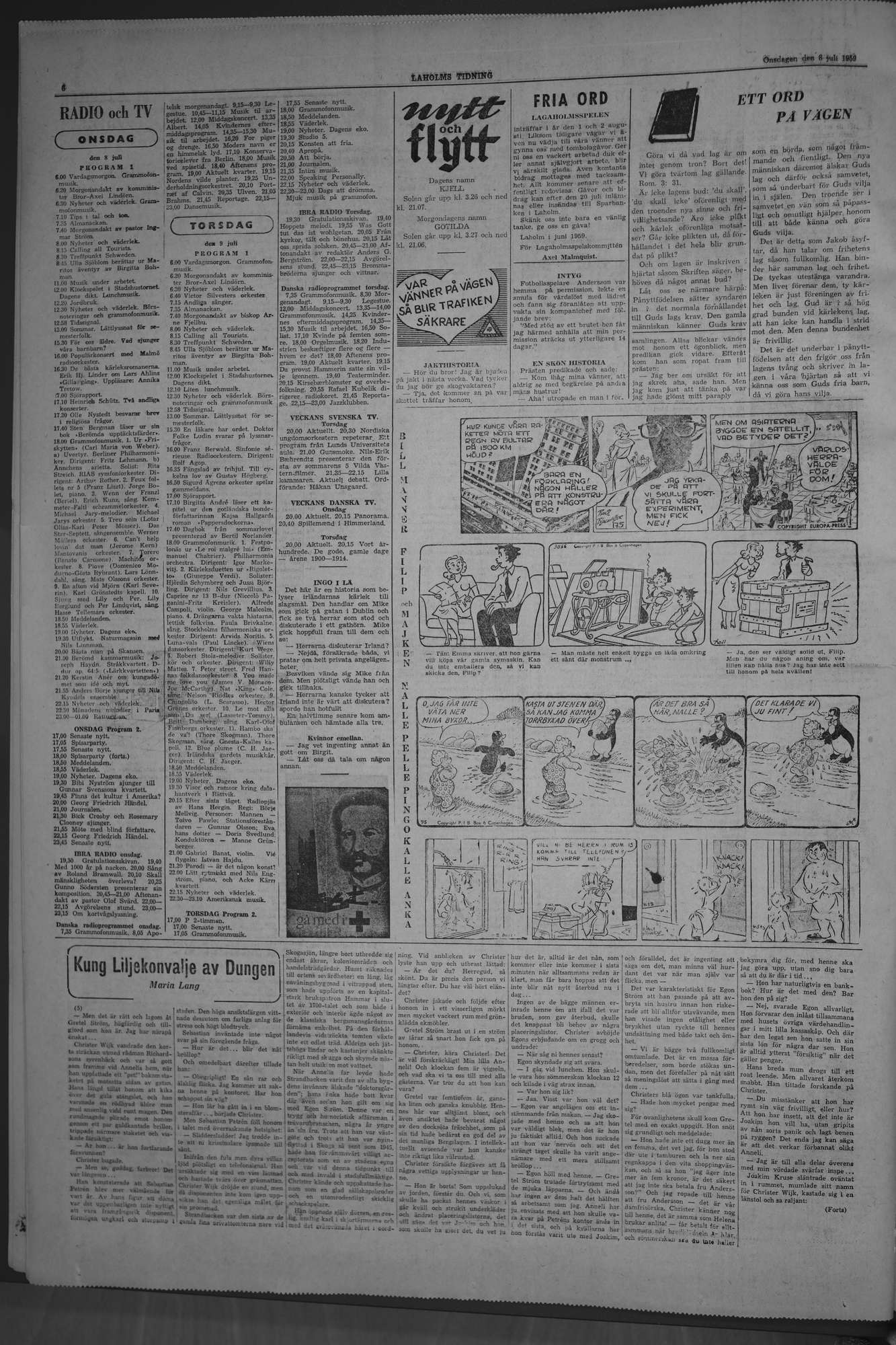Laholms Tidning Onsdag 8 juli 1959, sida 6
