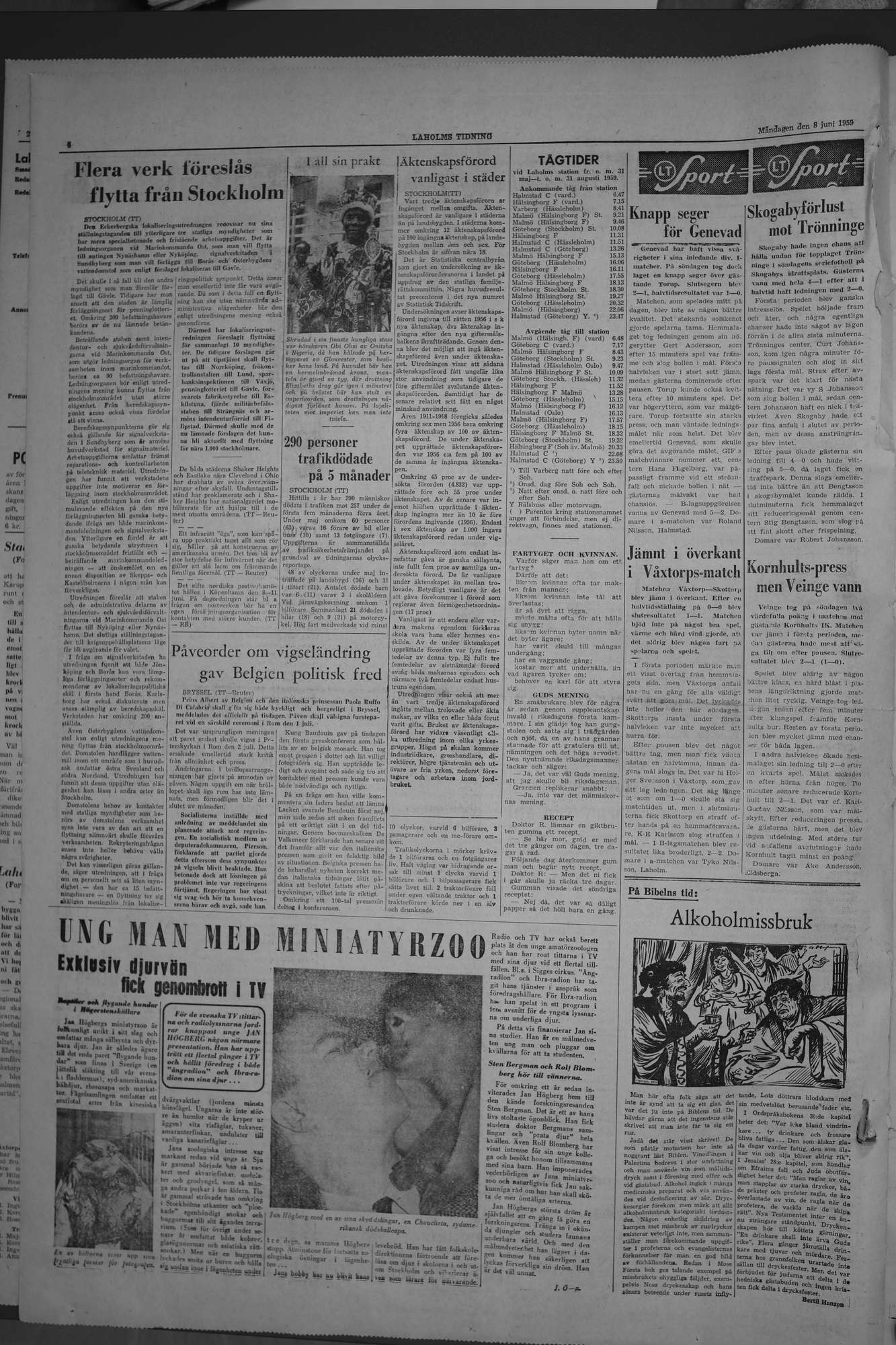 Laholms Tidning Måndag 8 juni 1959, sida 4
