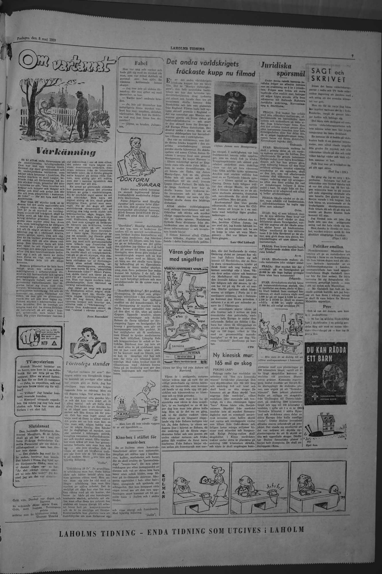 Laholms Tidning Fredag 8 maj 1959, sida 7