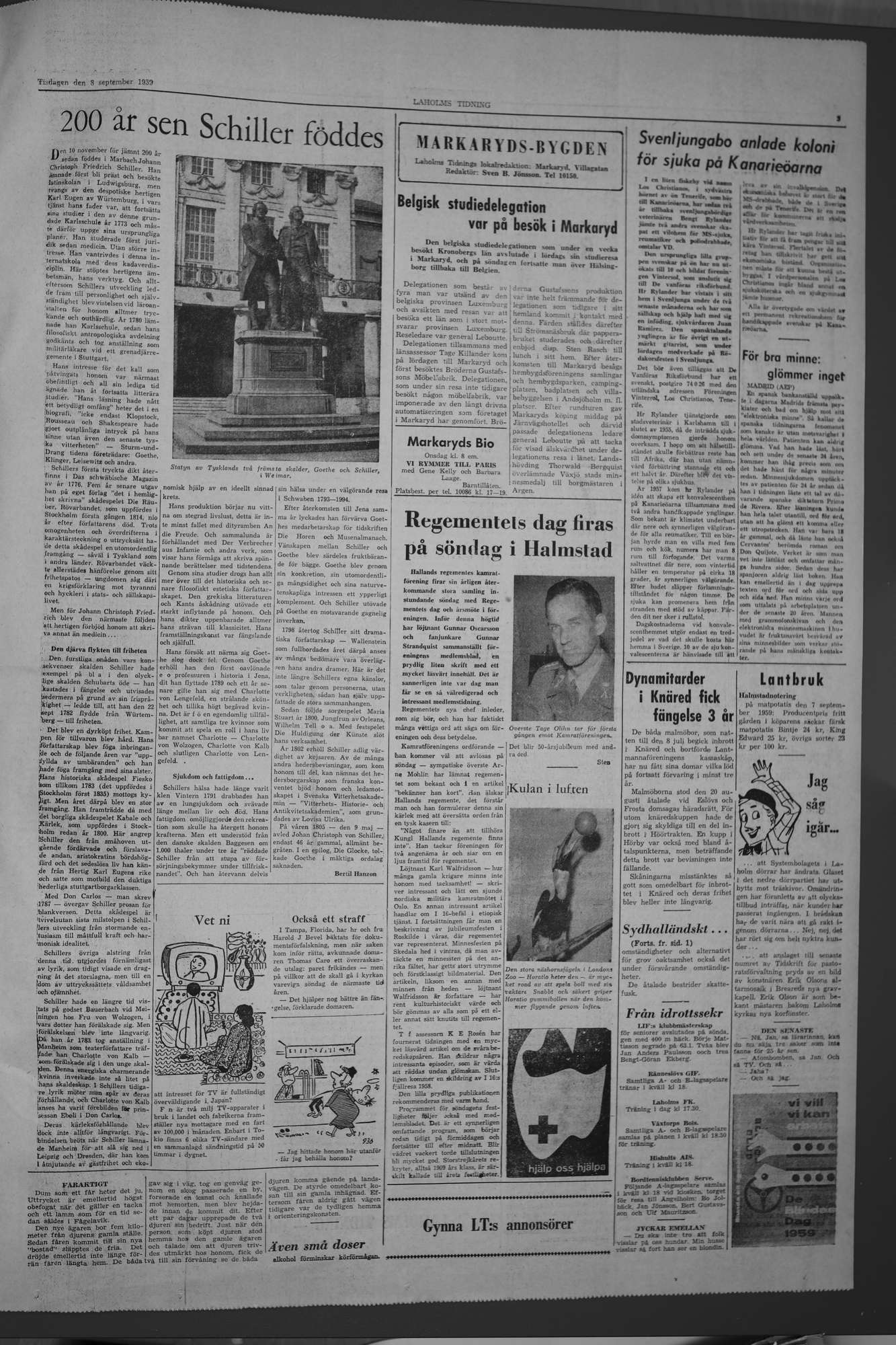 Laholms Tidning Tisdag 8 september 1959, sida 3
