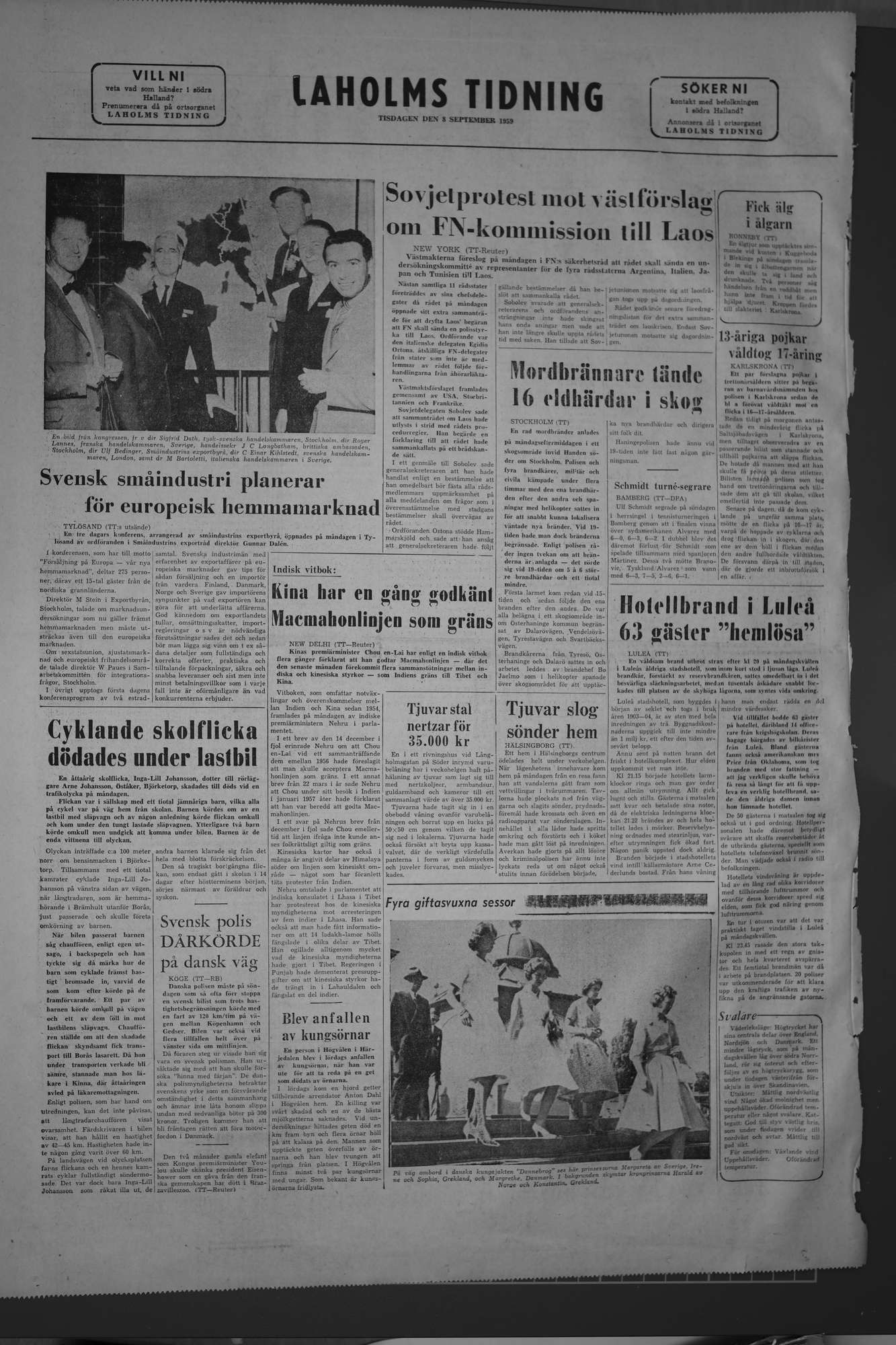 Laholms Tidning Tisdag 8 september 1959, sida 8