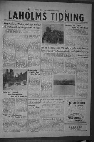 Förstasidan, Onsdag 9 december 1959